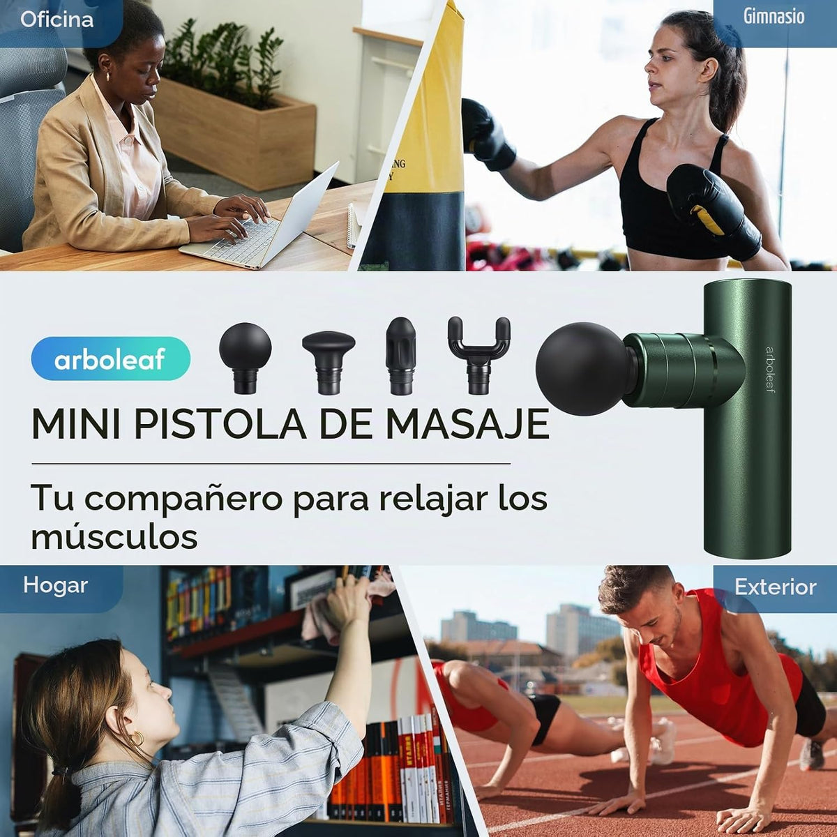 arboleaf Pistola de masaje de tejido profundo, pistola masajeadora...