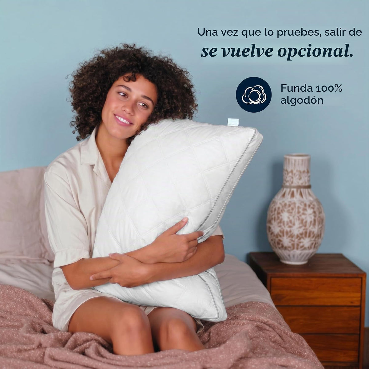 puredown® - Juego de 2 almohadas con plumón y plumas de ganso con r...