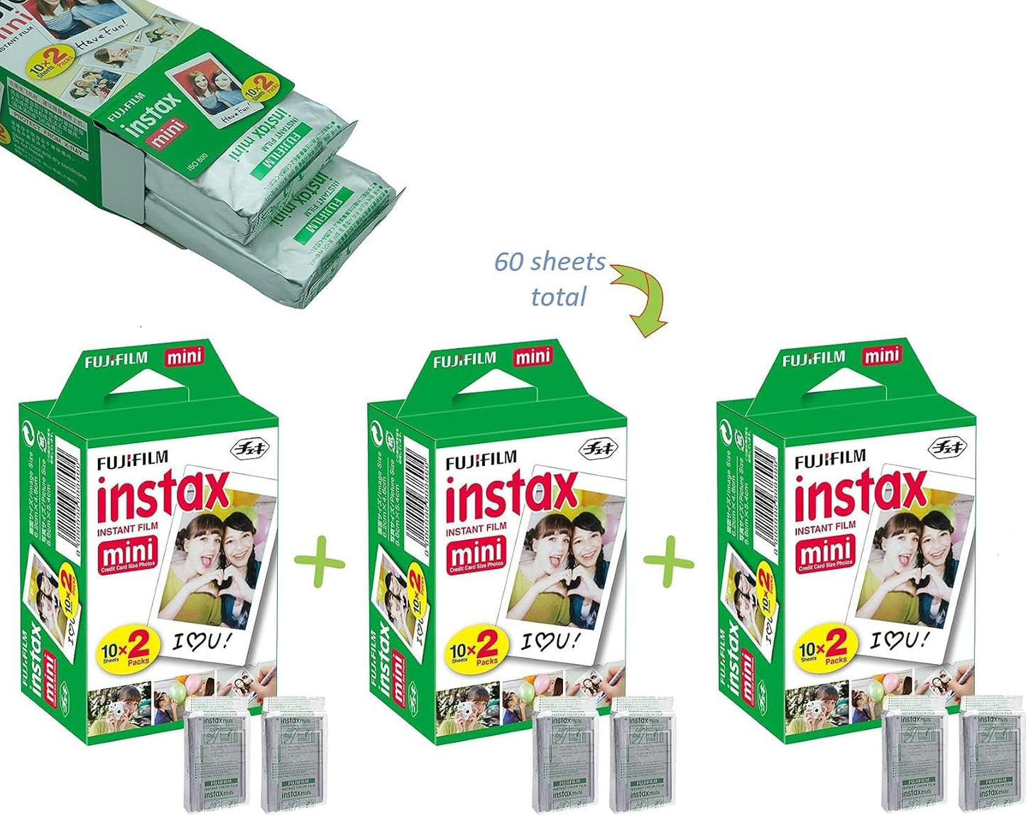 Fujifilm Instax Mini 12 cámara instantánea verde menta y 60 hojas d...