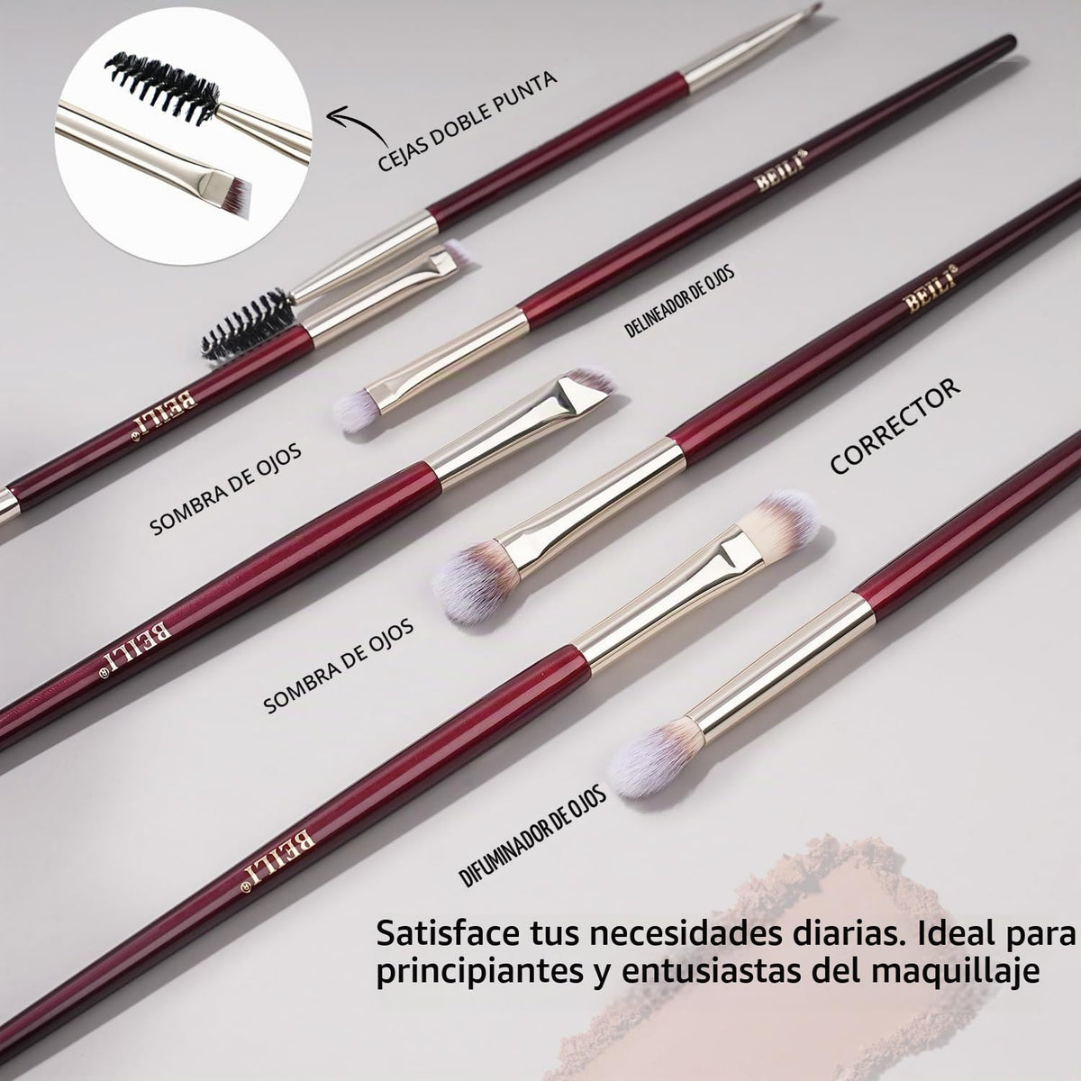 BEILI Brochas de Maquillaje Juego de 9 Piezas Set de Brochas de Maq...