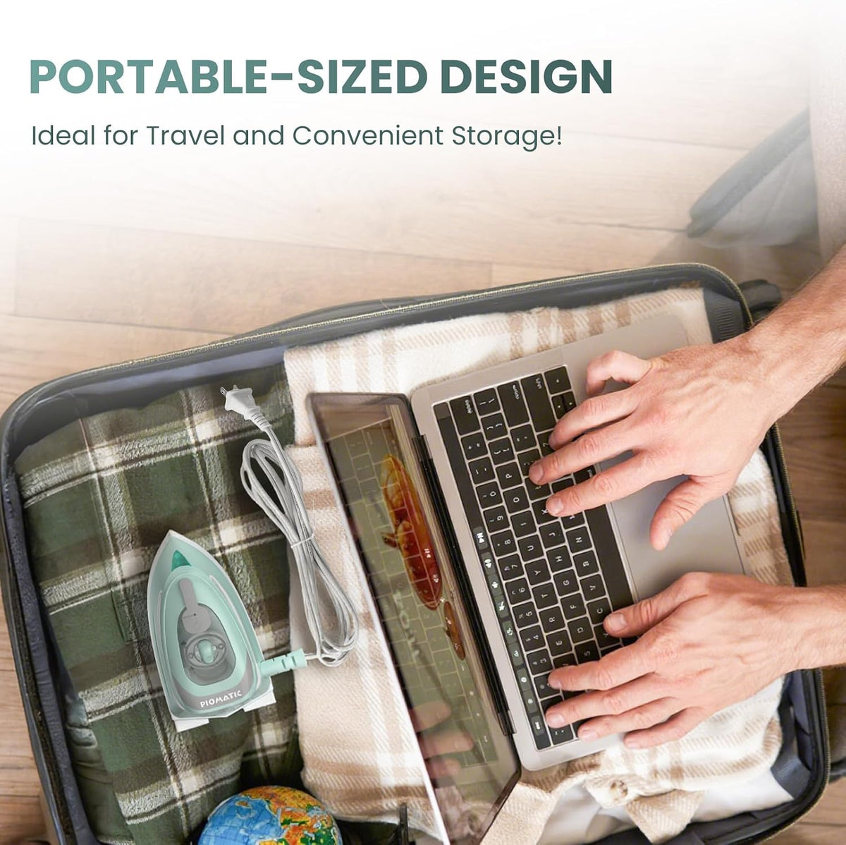 PIOMATIC Mini plancha de vapor de viaje para ropa con doble voltaje...