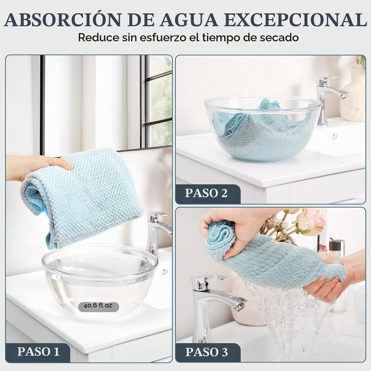 BEoffer Paquete de 2 toallas de microfibra para el cabello - 41 x 2...