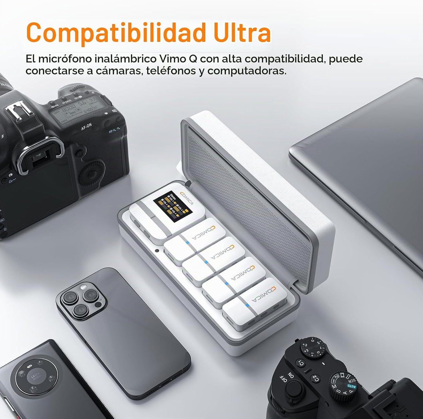 COMICA Vimo Q - Micrófono lavalier inalámbrico de 4 canales para iP...