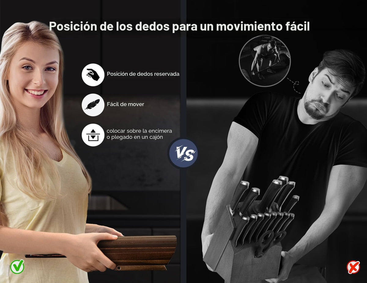Juego de cuchillos SYOKAMI 7 piezas, juego de cuchillos de cocina e...