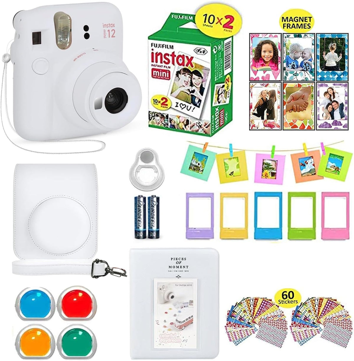 Fujifilm Instax Mini 12 - Cámara instantánea color blanco arcilla +...