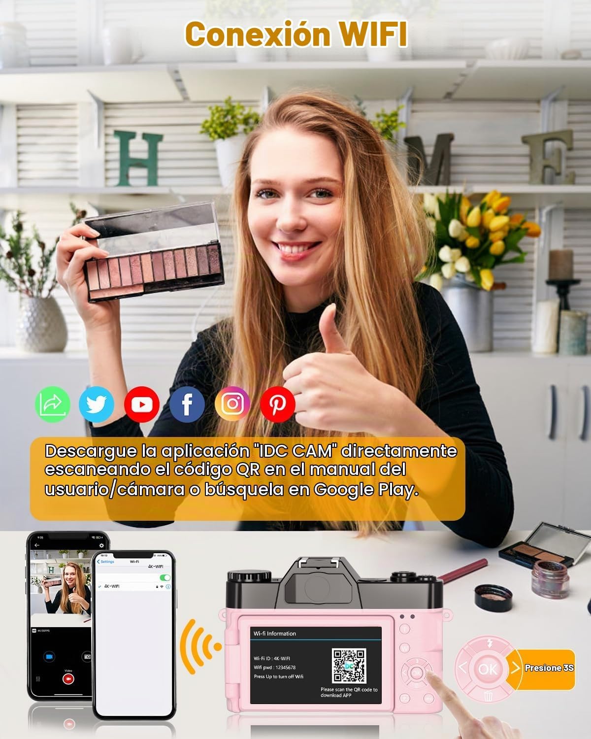 2024 Actualización VJIANGER Cámara Digital para Fotografía y Videob...