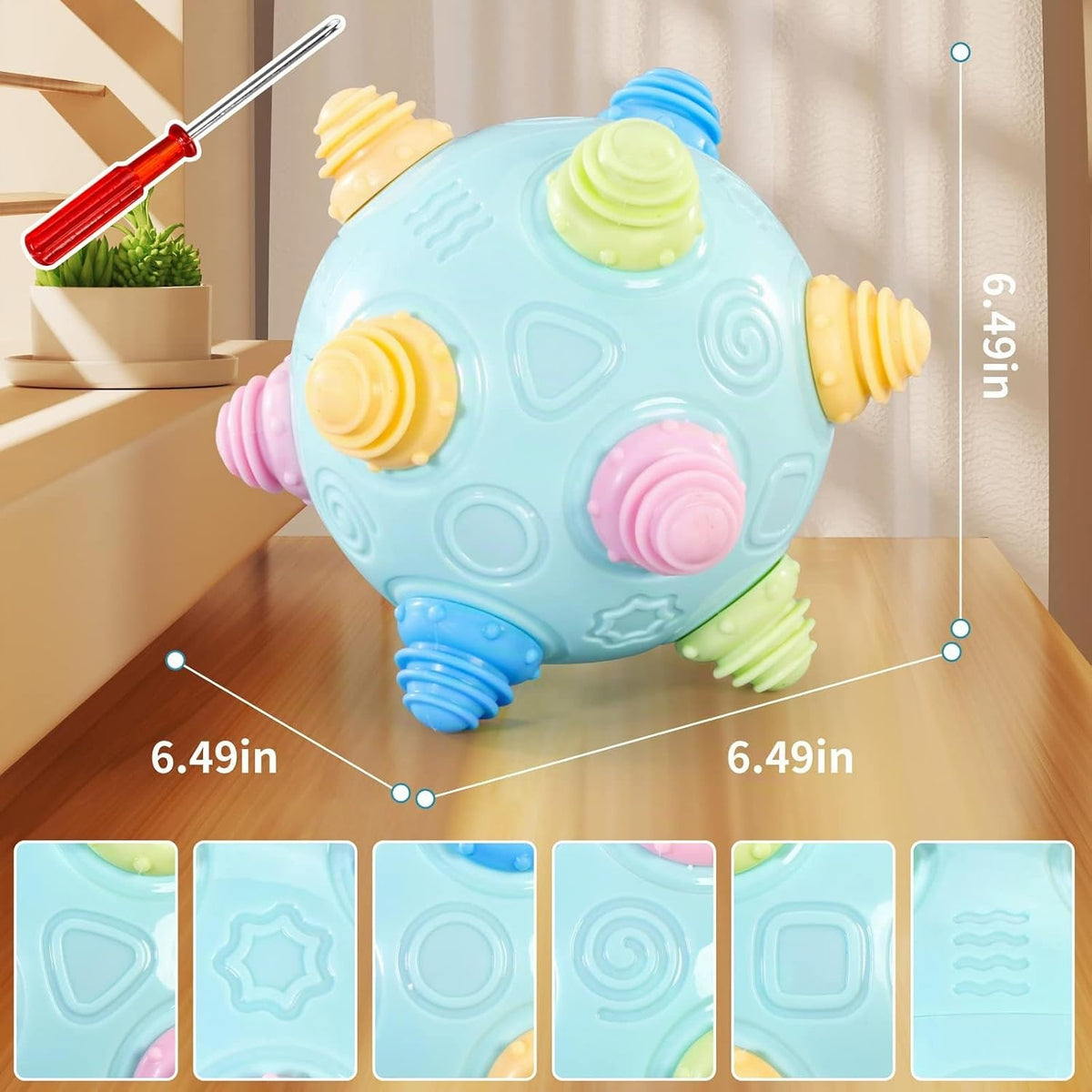 VANLINNY Juguetes de bebé para niños pequeños, bola de música que s...
