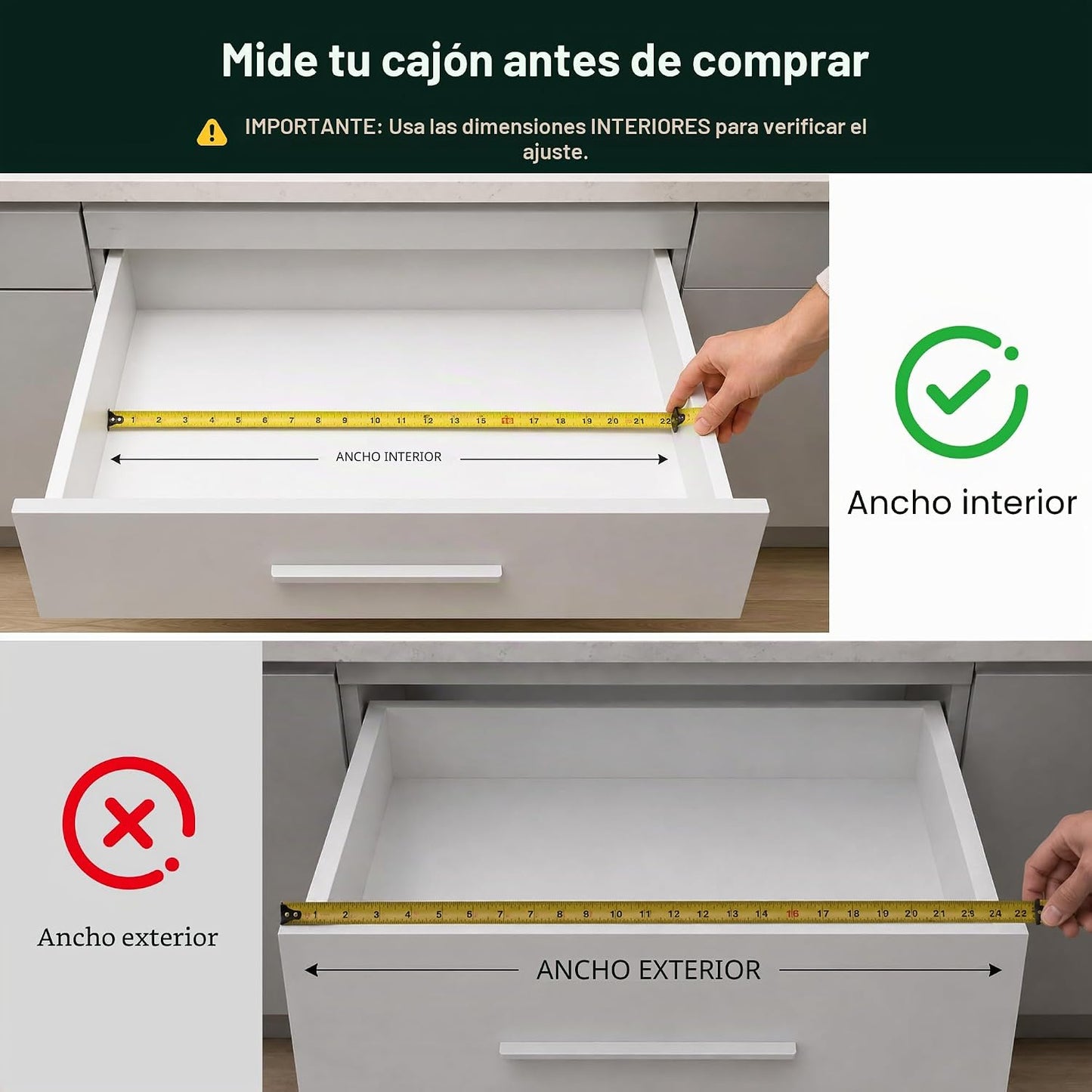 Oridom - Organizador de cajones extensible de acacia para cubiertos...