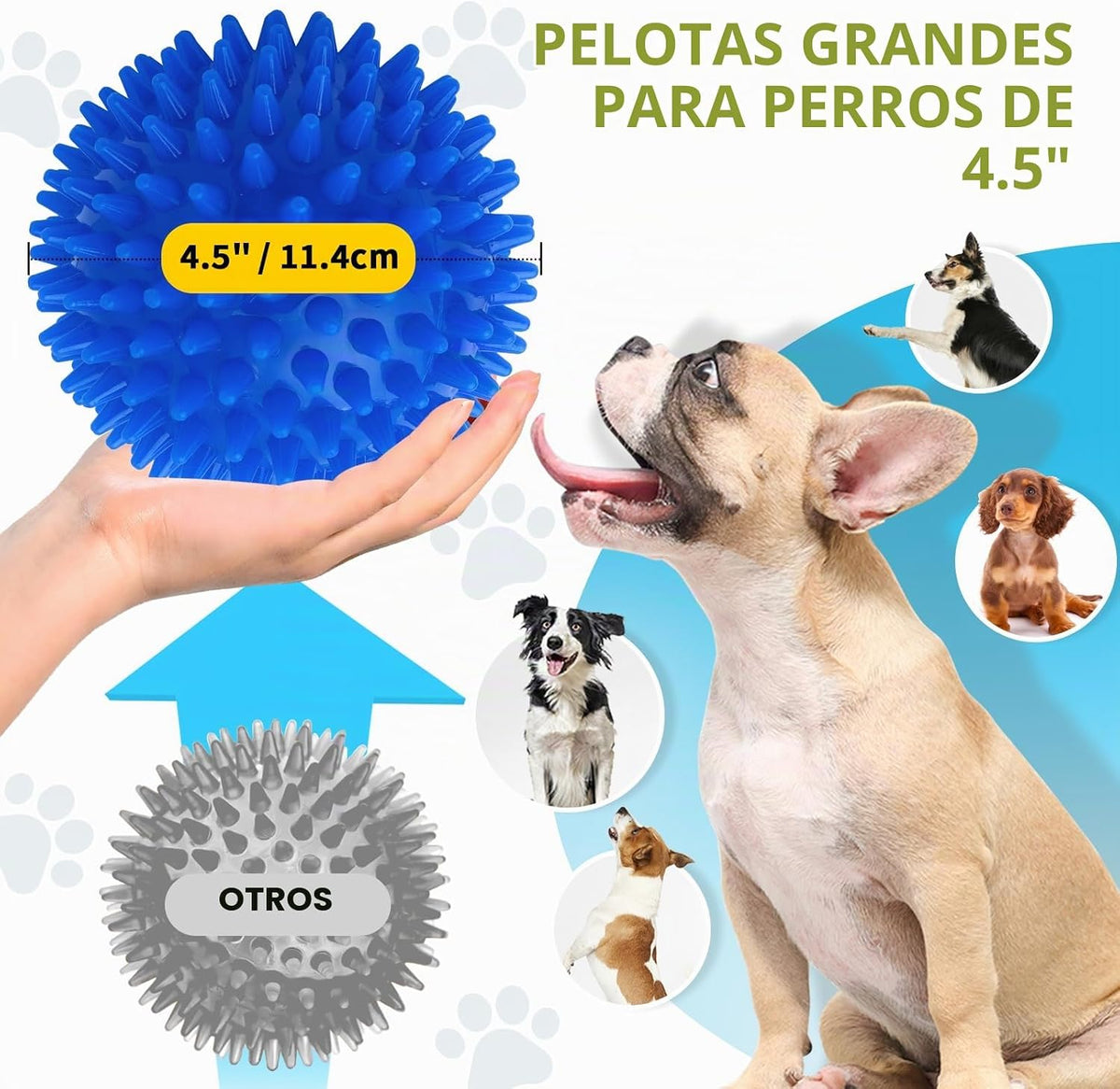 SHARLOVY - Bolas de juguete chillonas de 4.5'' para perros...