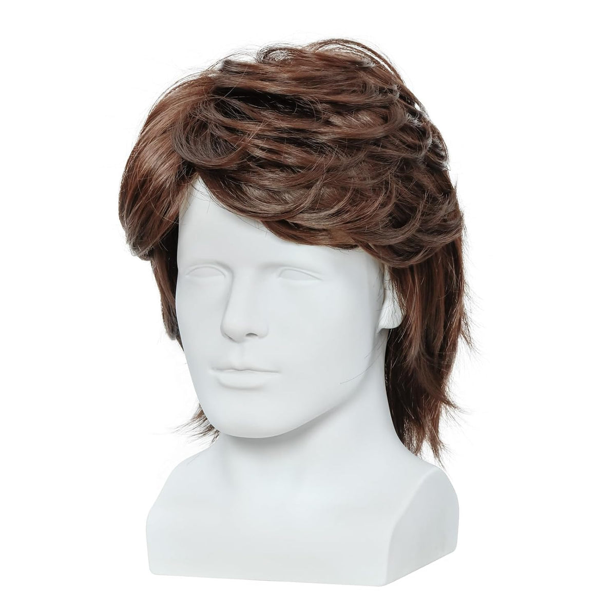 incohair Peluca de cabello sintético para hombre, de color marrón o...