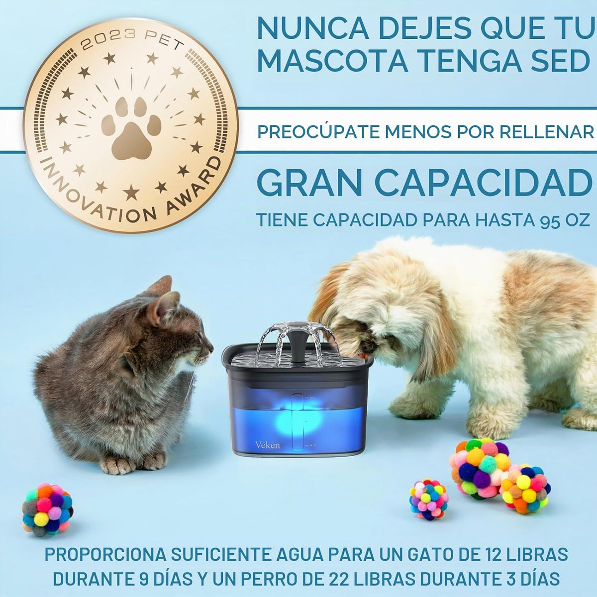 Veken Ganadora del premio a la innovación 95oz\/2.8L fuente de agua...