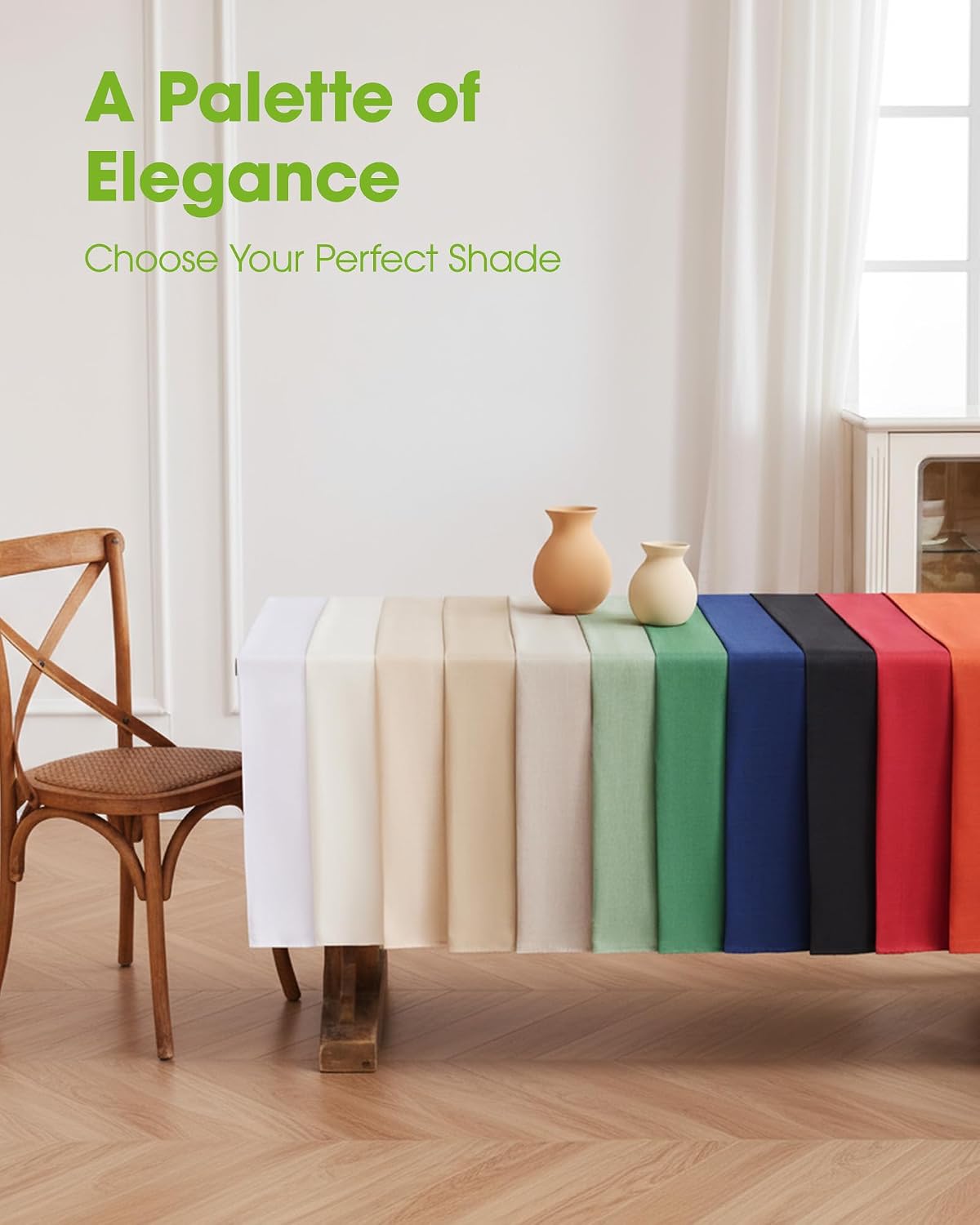 Pureegg Mantel Rectangular de Lino Impermeable y Resistente a las M...