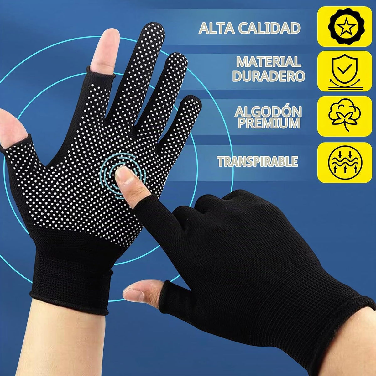 KkaFFe Guantes de trabajo ligeros para hombres y mujeres con medio...
