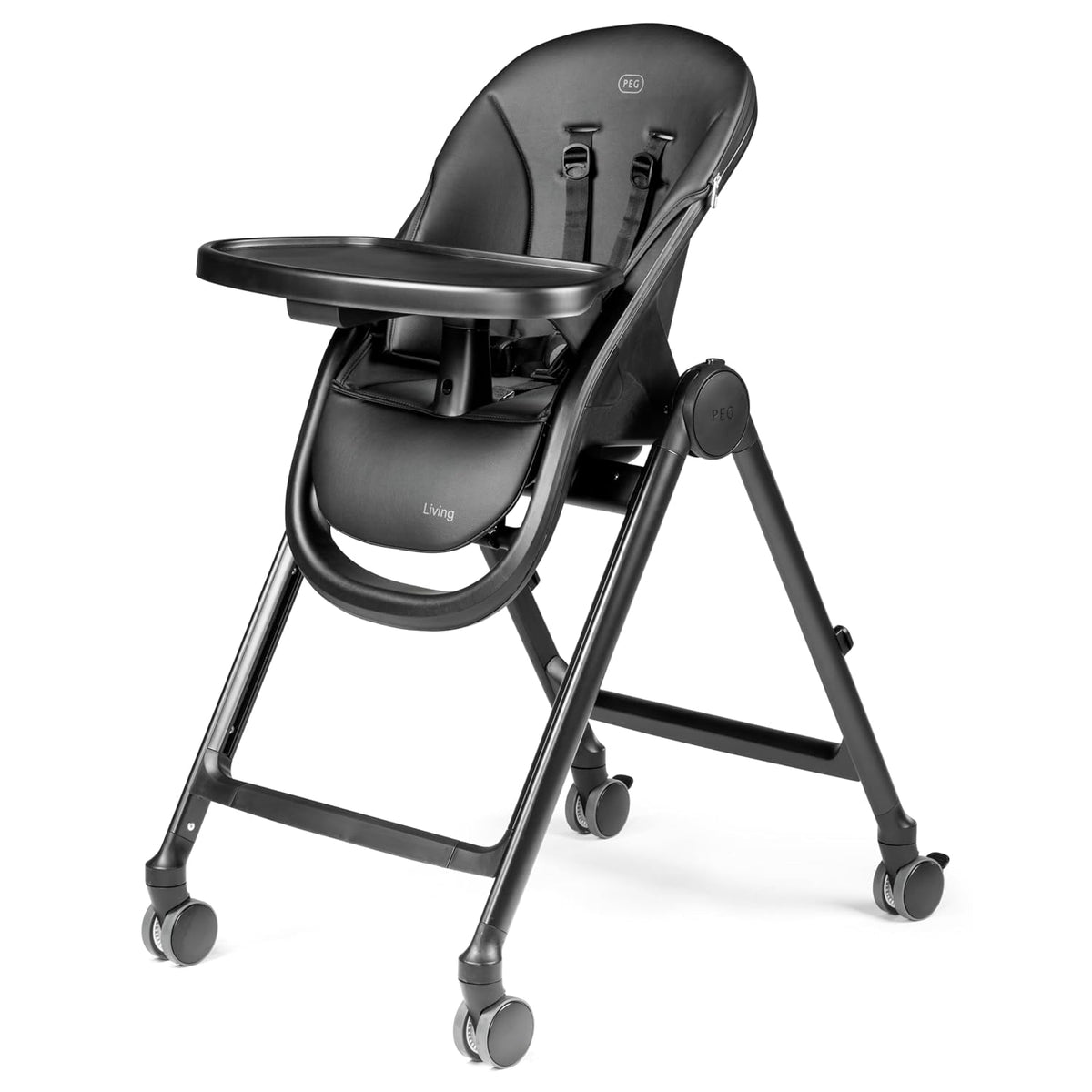 PEG Living, Grow with Baby - Silla alta plegable, color negro verda...