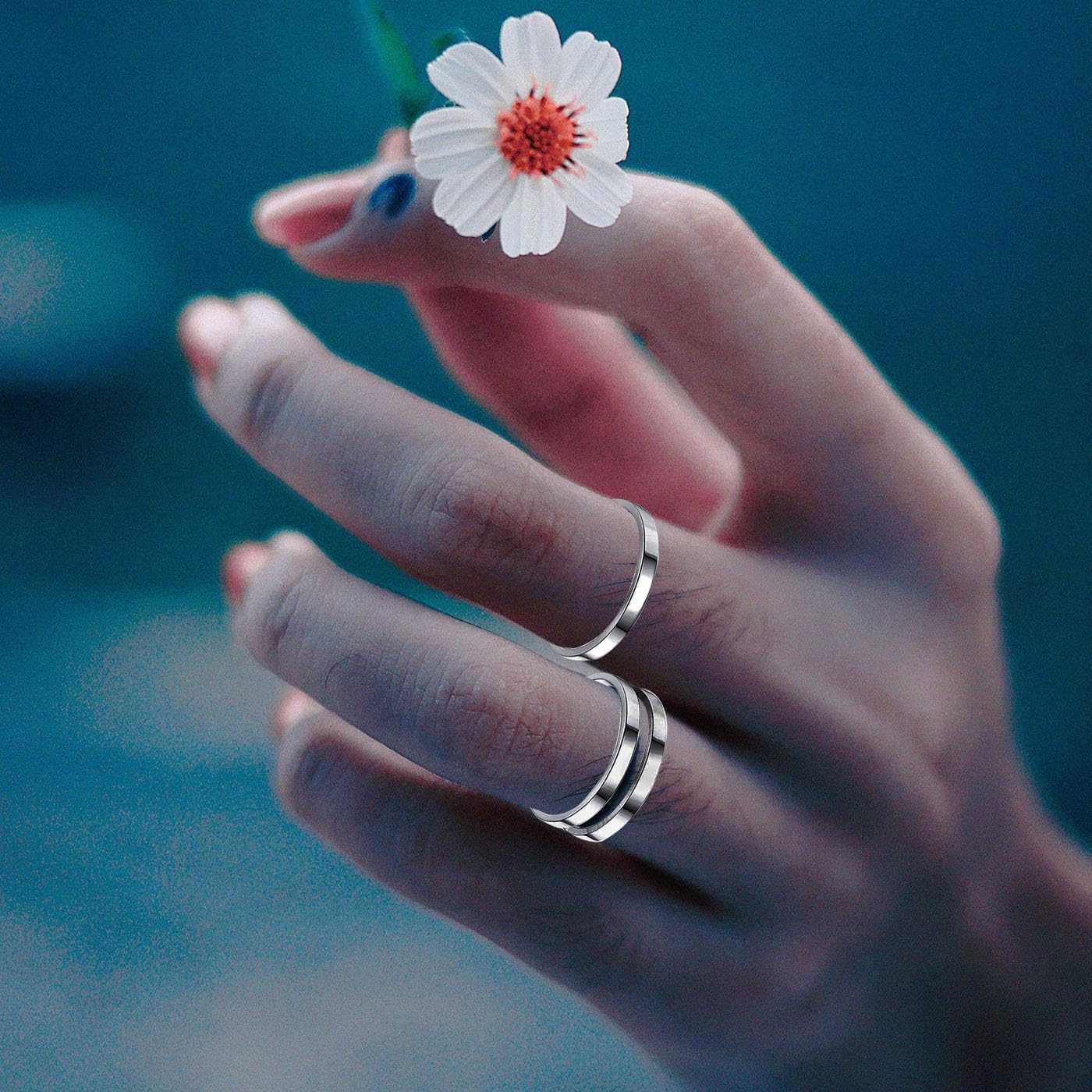PINCHUAN Juego de 17 anillos de plata para nudillos para mujer, jue...