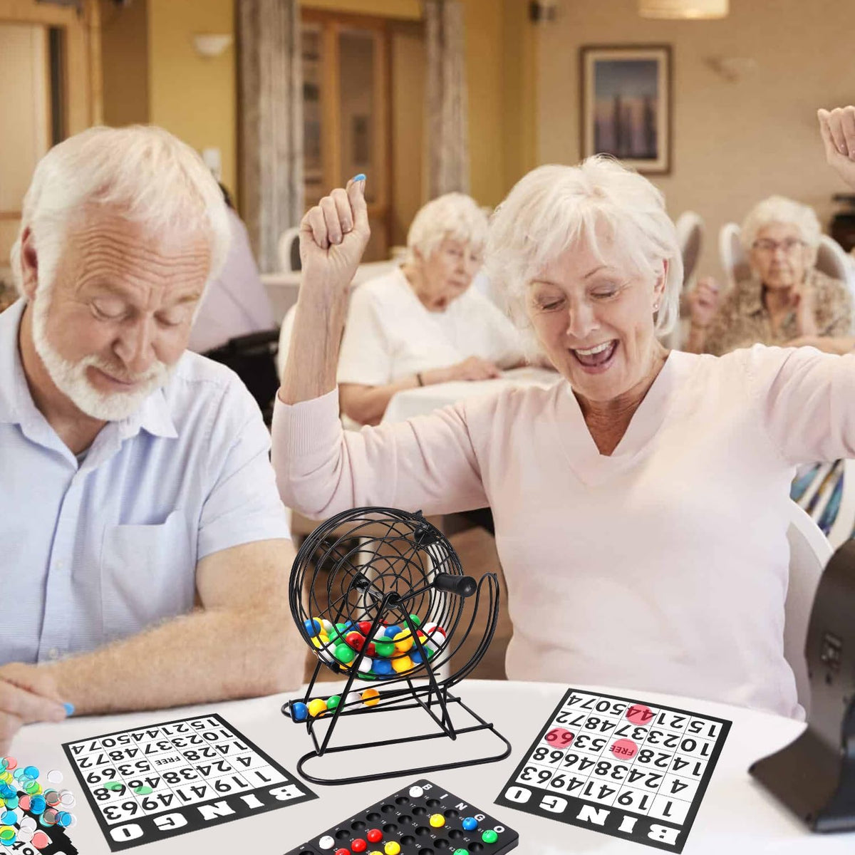 Juego de bingo de lujo GSE para fiestas de amigos, noches de juego...