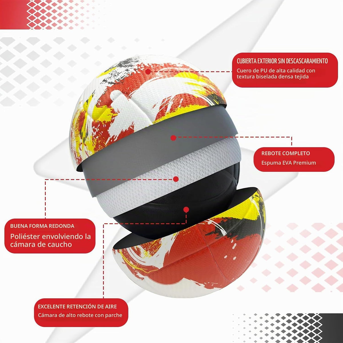 SANNLEIKA Storm Series - Pelota de fútbol profesional para principi...