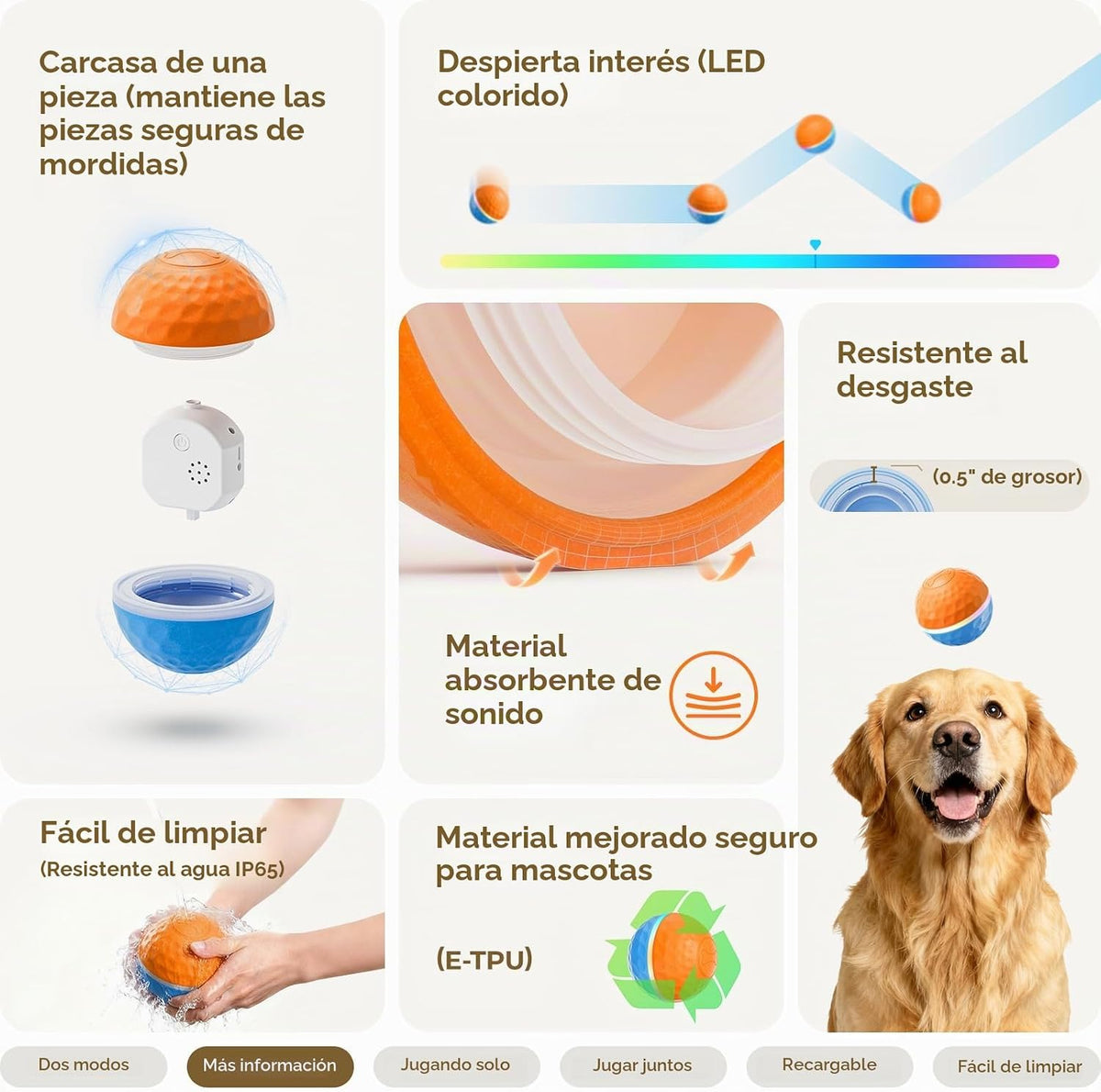 Apasiri Juguetes interactivos para perros: bola de perro temblorosa...