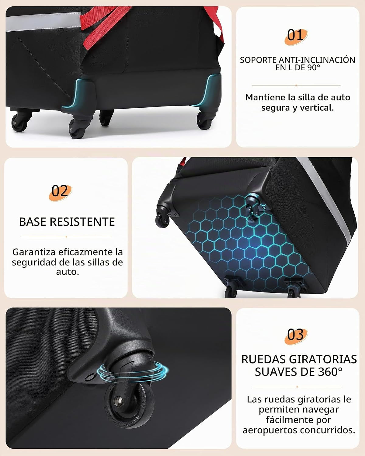 MCBD Bolsa de viaje para asiento de automóvil para avión, mochila p...