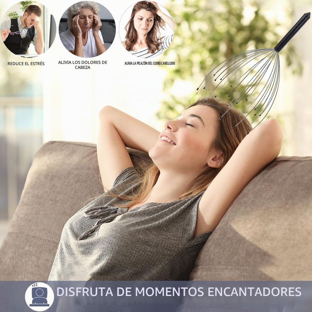 Svjetiq - Masajeador de cuero cabelludo extensible para hombres, mu...
