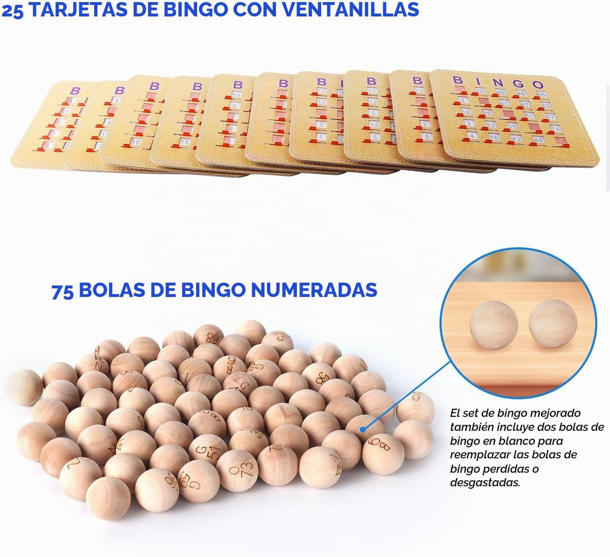 GSE Deluxe Juego de Bingo Juego de Bingo, jaula grande de latón, 25...