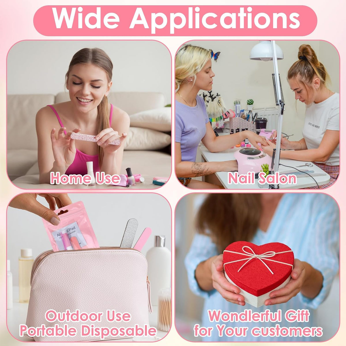 Kit de herramientas para uñas de 100 piezas, color rosa, para empre...