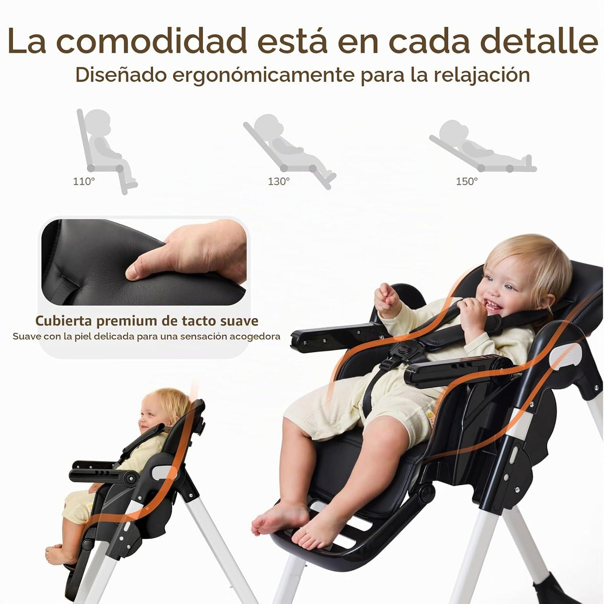 Tinyiota Silla alta 4 en 1 para bebés y niños pequeños con ruedas,...