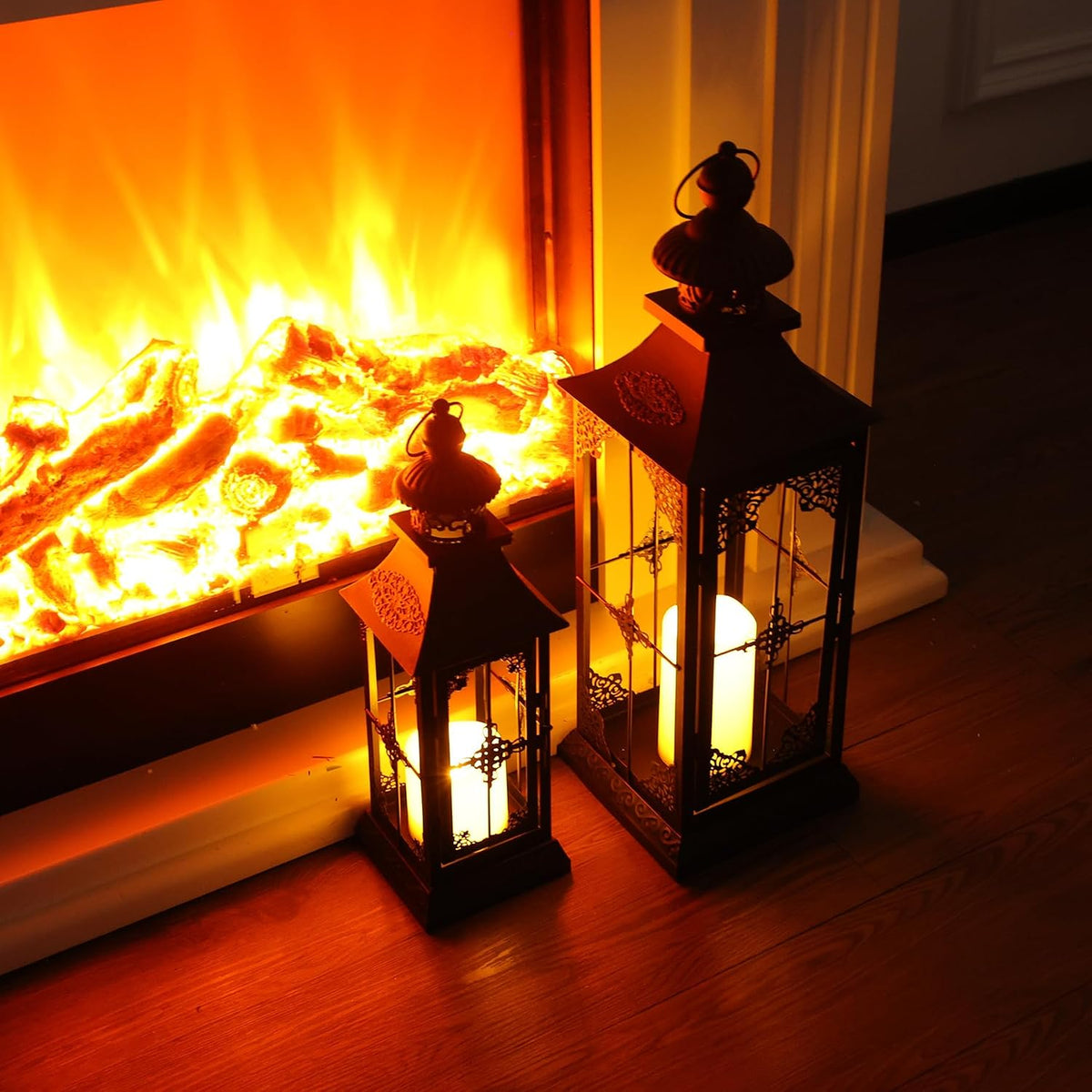 DECORKEY Faroles LED decorativos para exteriores e interiores, faro...