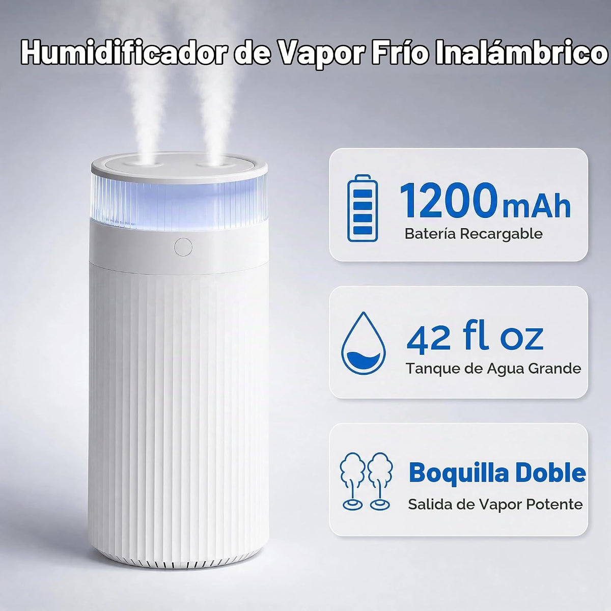 Mini humidificador portátil de 1.25 L, niebla fría para dormitorio,...