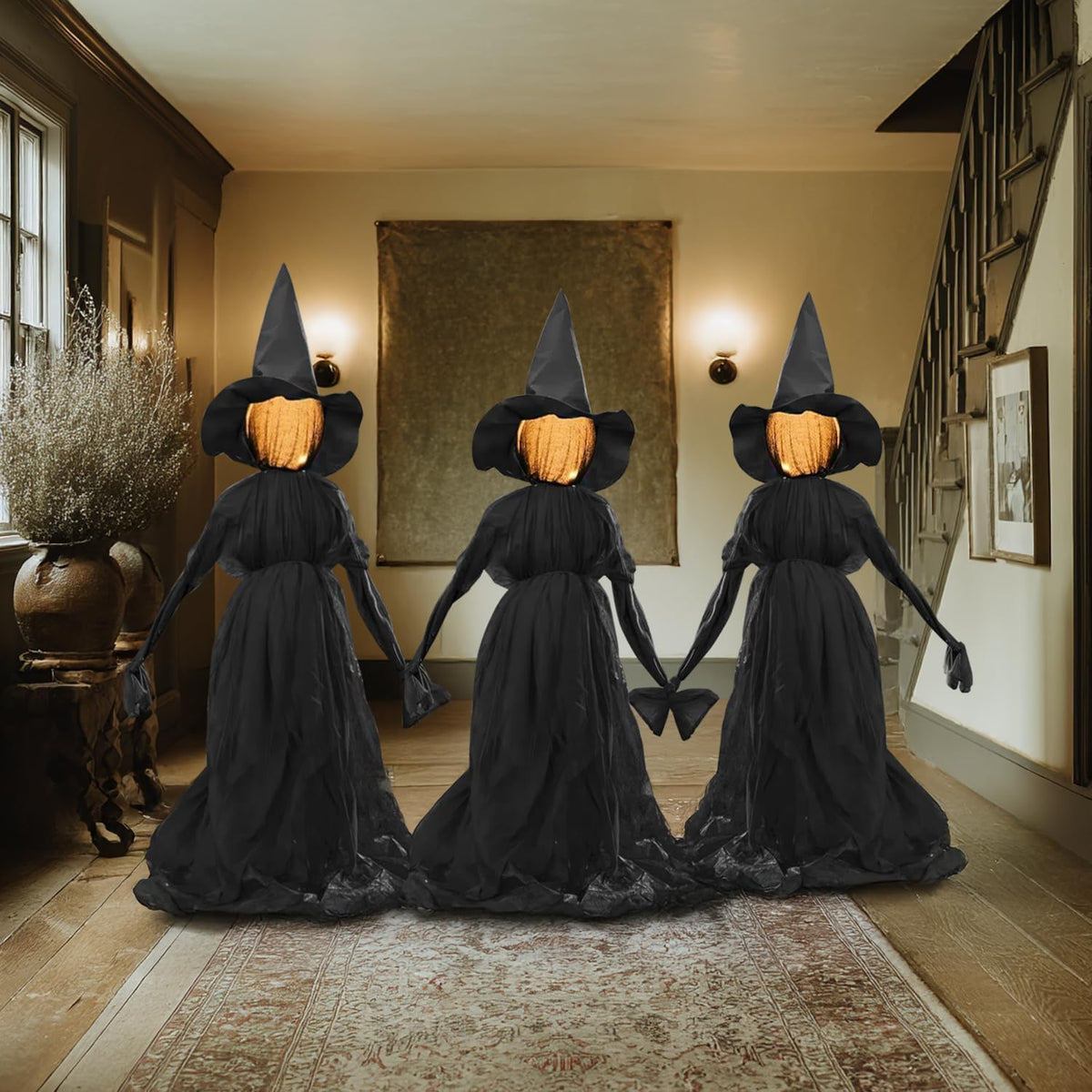 TW SHINE Decoración de bruja de Halloween para exteriores, juego de...