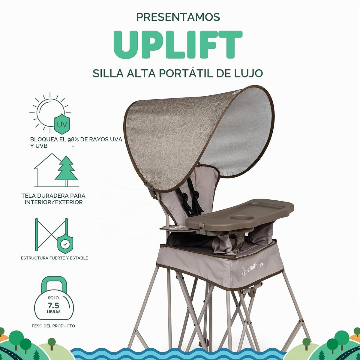 Baby Delight Go with Me Uplift - Silla alta portátil de lujo, silla...