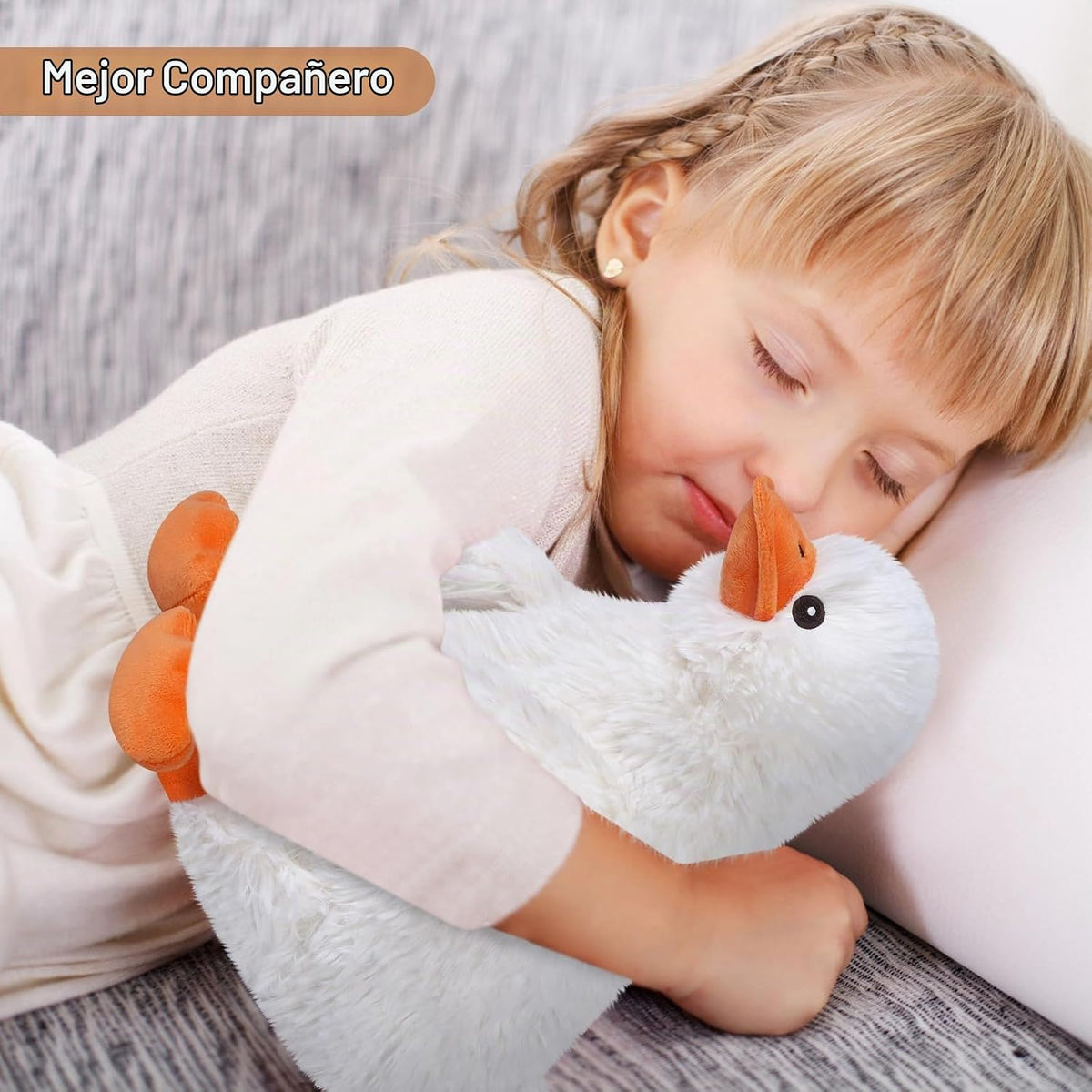 SuzziPals Almohadilla térmica para animales de peluche de pato para...