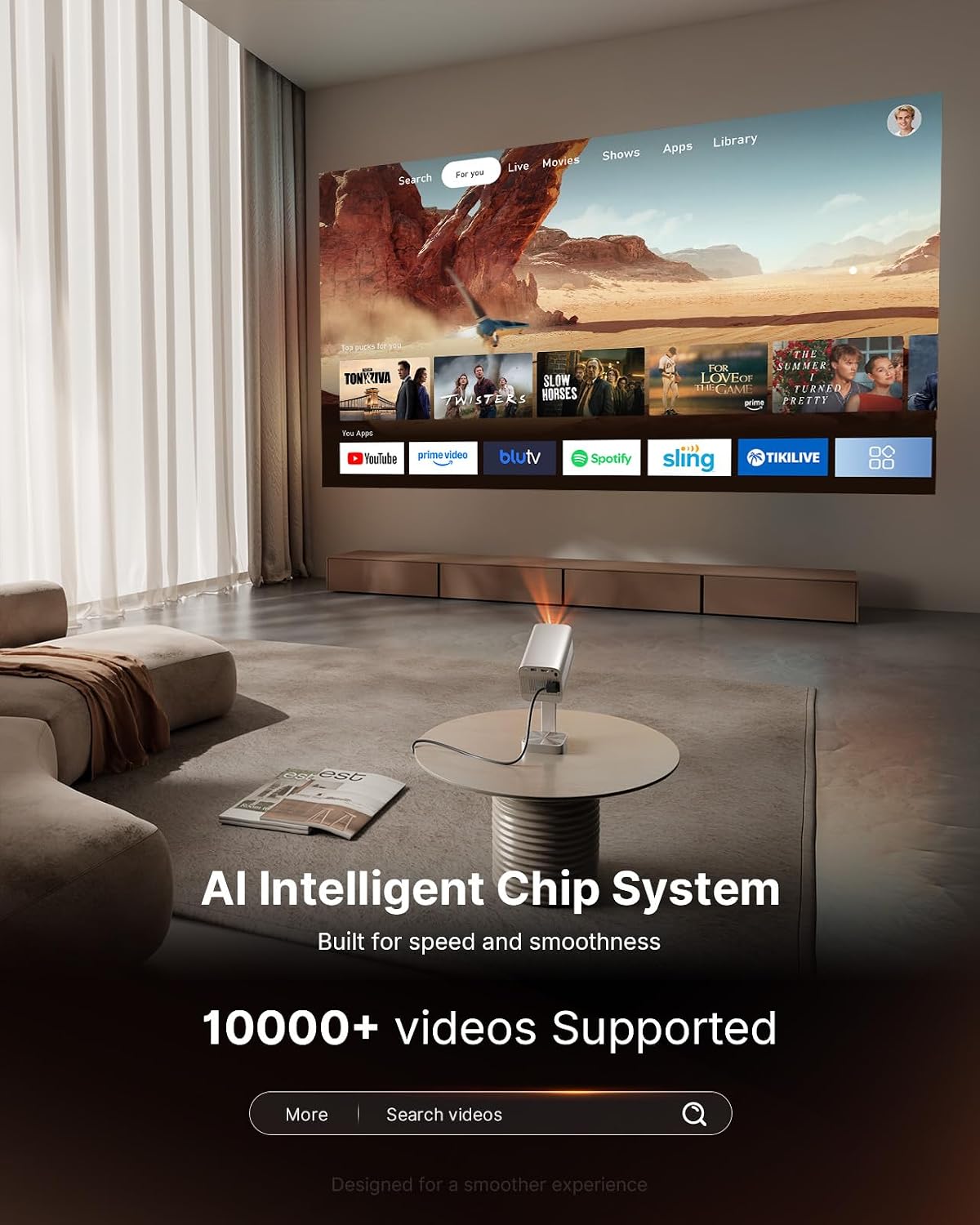 [Ahora con Netflix y 2800 ANSI] Mini proyector con WiFi y Bluetooth...