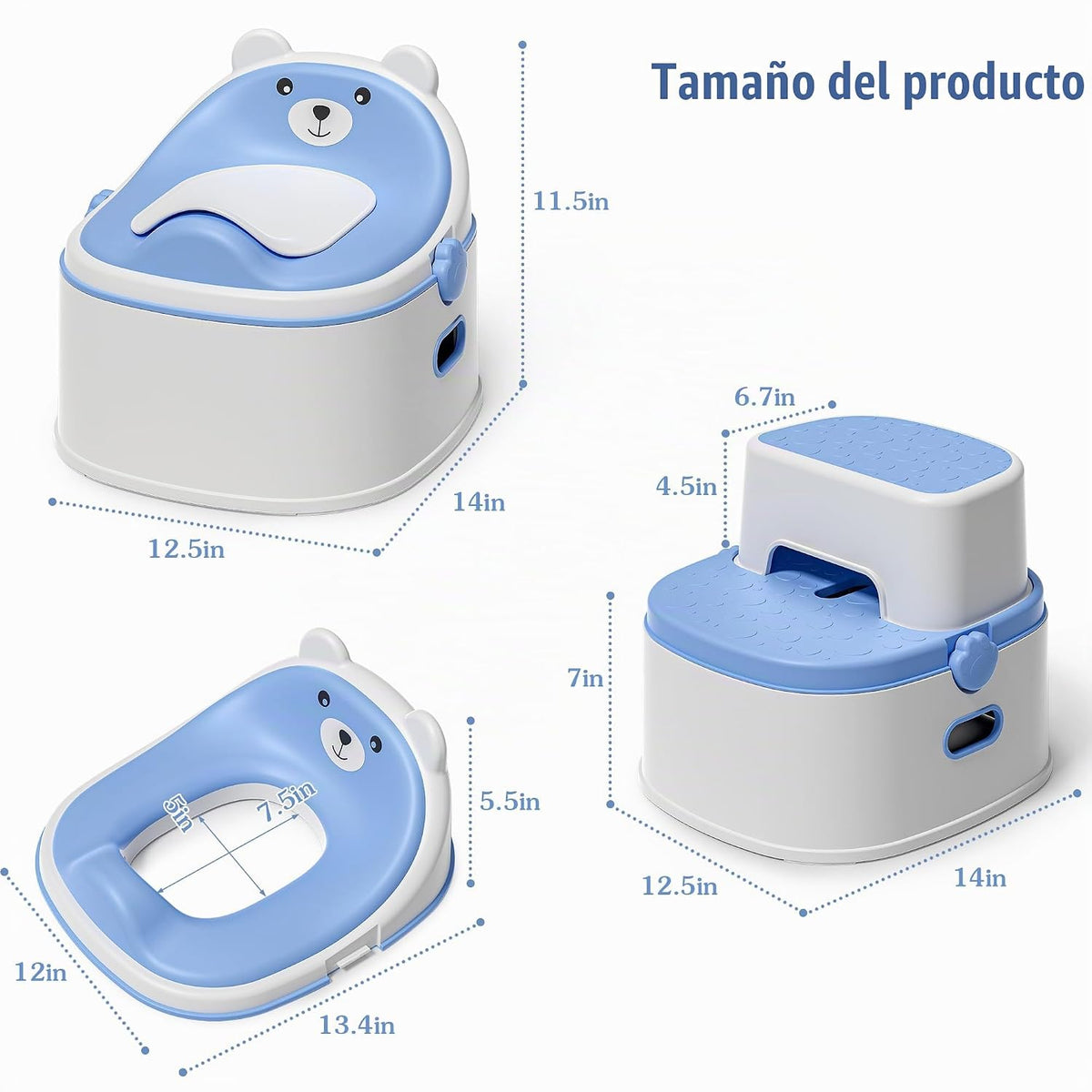 Inodoro de entrenamiento 3 en 1, orinal portátil, asiento de entren...
