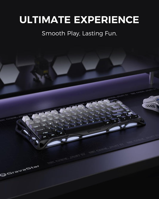 GravaStar Mercury K1 75% teclado mecánico inalámbrico para juegos,...