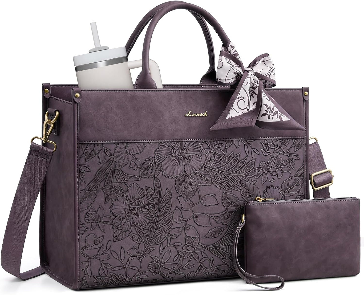 LOVEVOOK Bolsa de mano para laptop para mujer, bolsa de trabajo vin...
