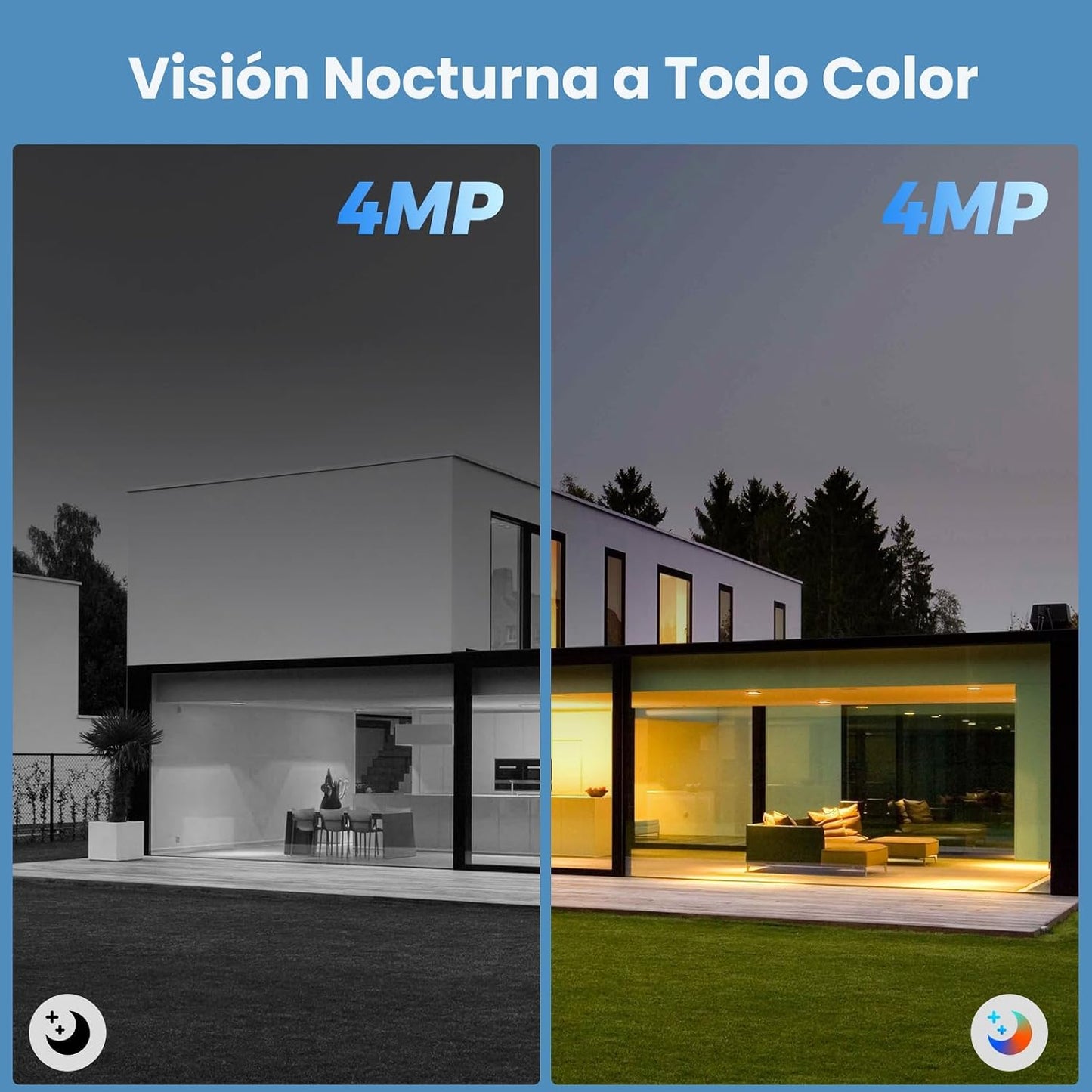 Hiseeu Cámaras de seguridad solares para exteriores, de vigilancia,...