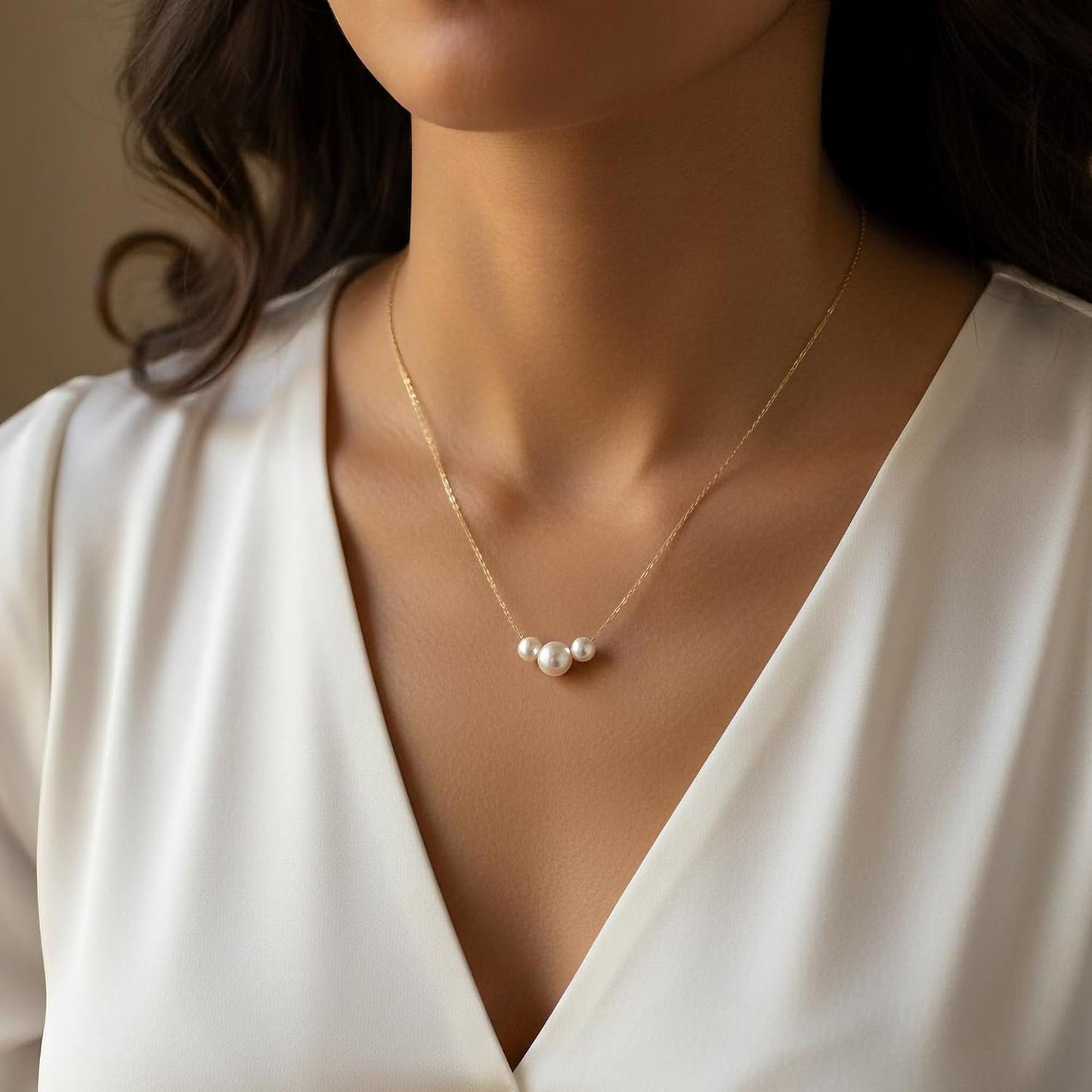 SmileBelle Collares de perlas, gargantilla de perlas de margarita p...