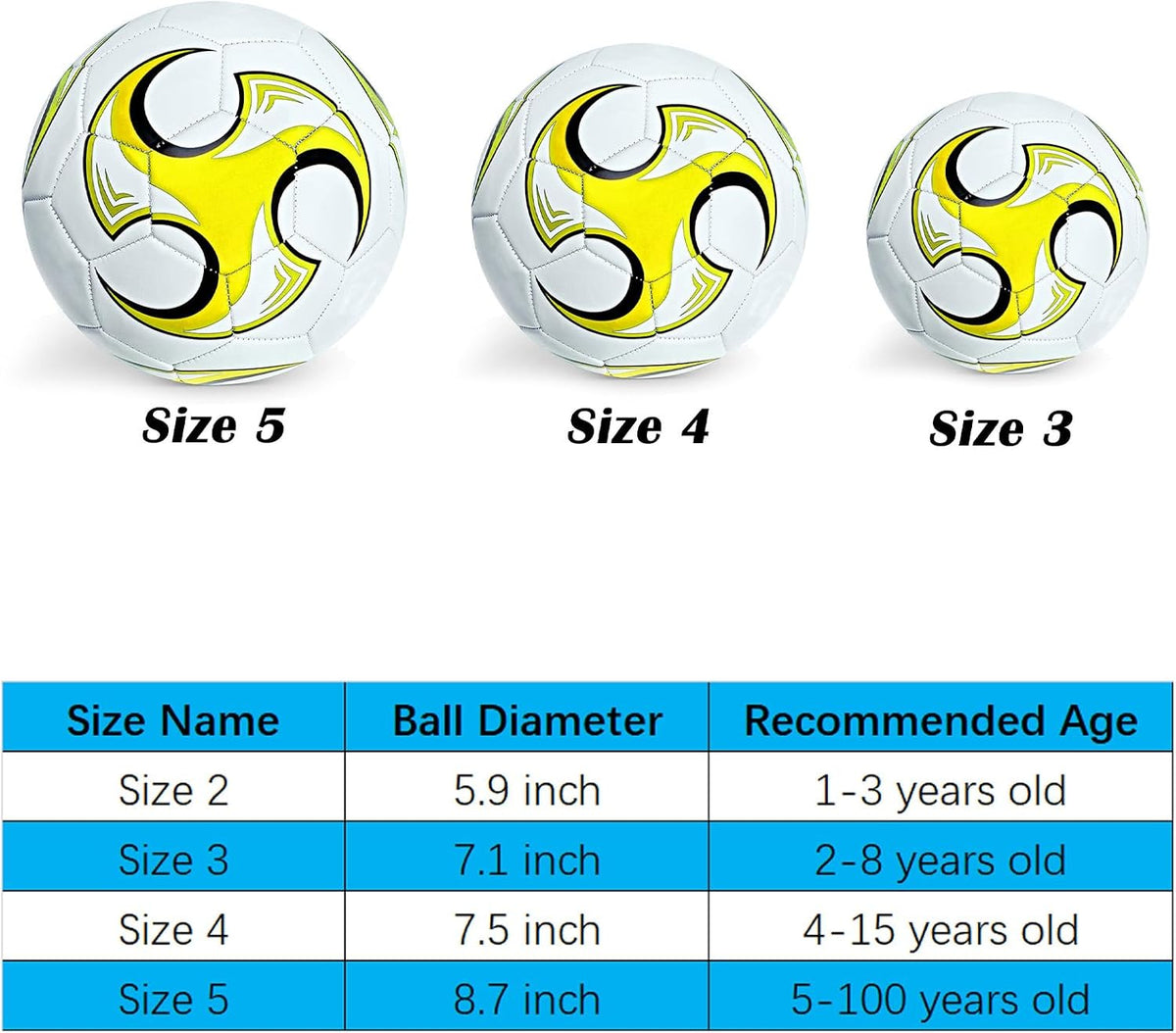 SPDTECH Balón de fútbol tamaño 3, 4, 5 con aguja de bomba, diseño a...