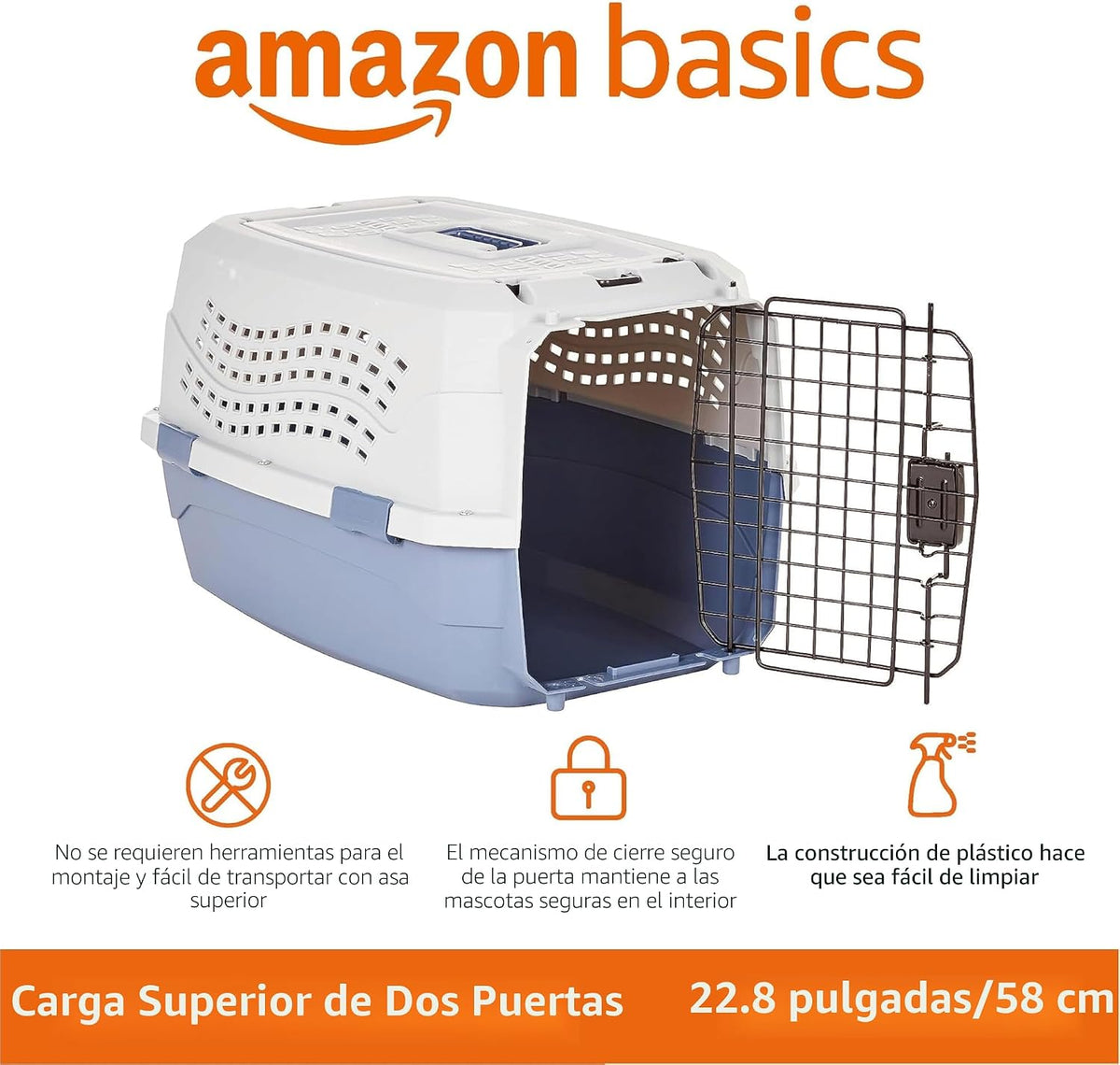 Amazon Basics Transportador de viaje duro para perros, gatos y masc...