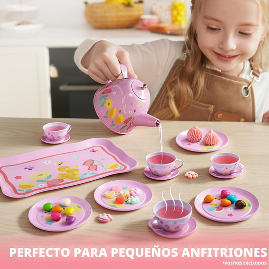 JOYIN - Juego de té de flores de hadas para niñas pequeñas, juego d...