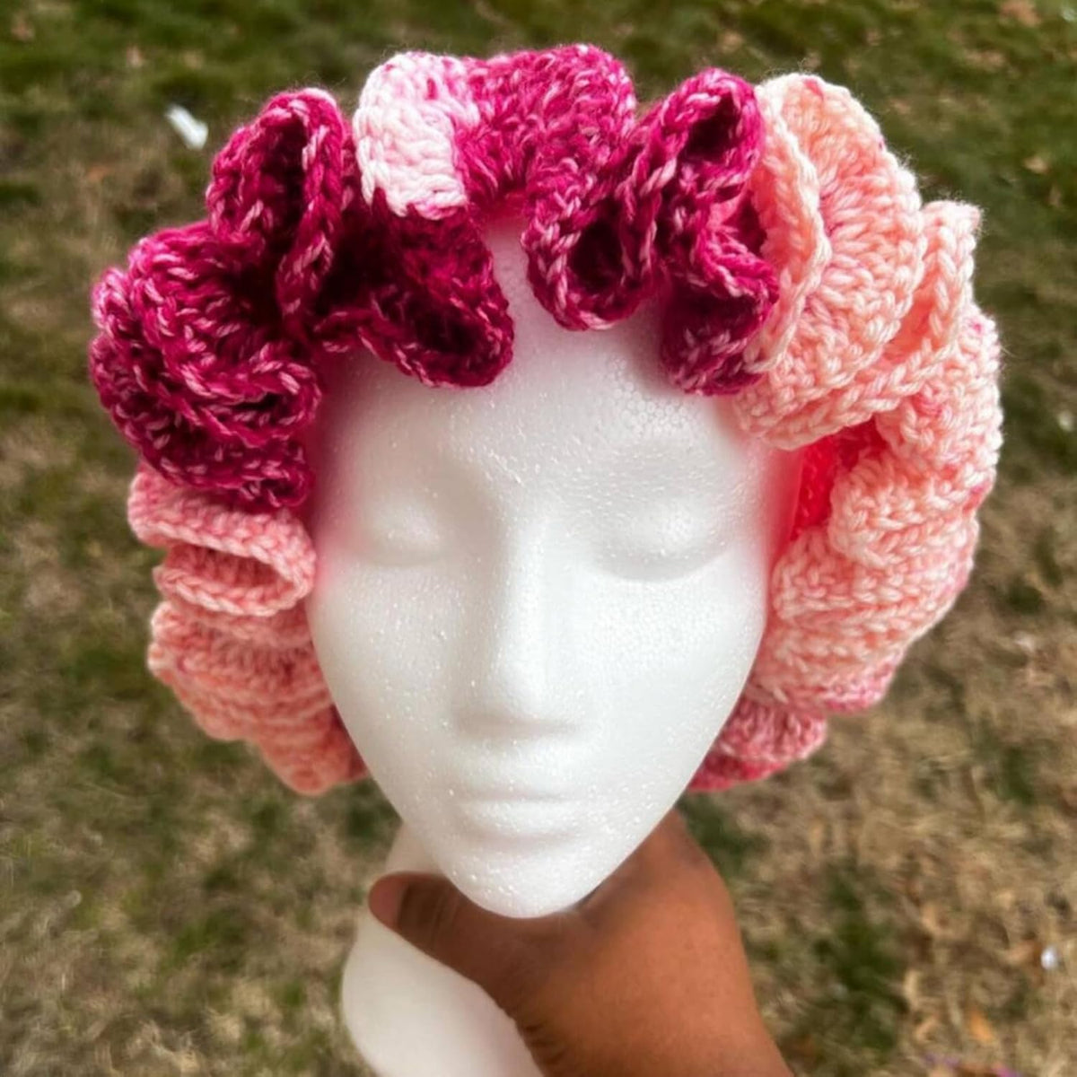 HISYI Sombrero de ganchillo hecho a mano para mujer, naranja, media...