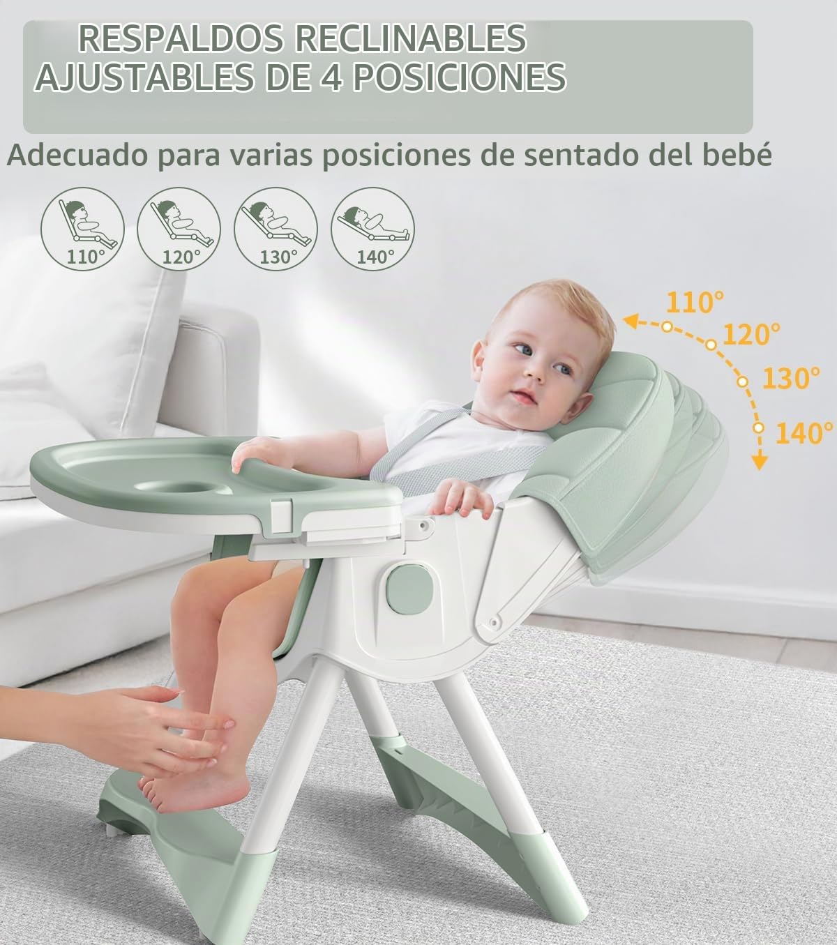 Silla alta para bebé, sillas altas 5 en 1 para bebés y niños pequeñ...