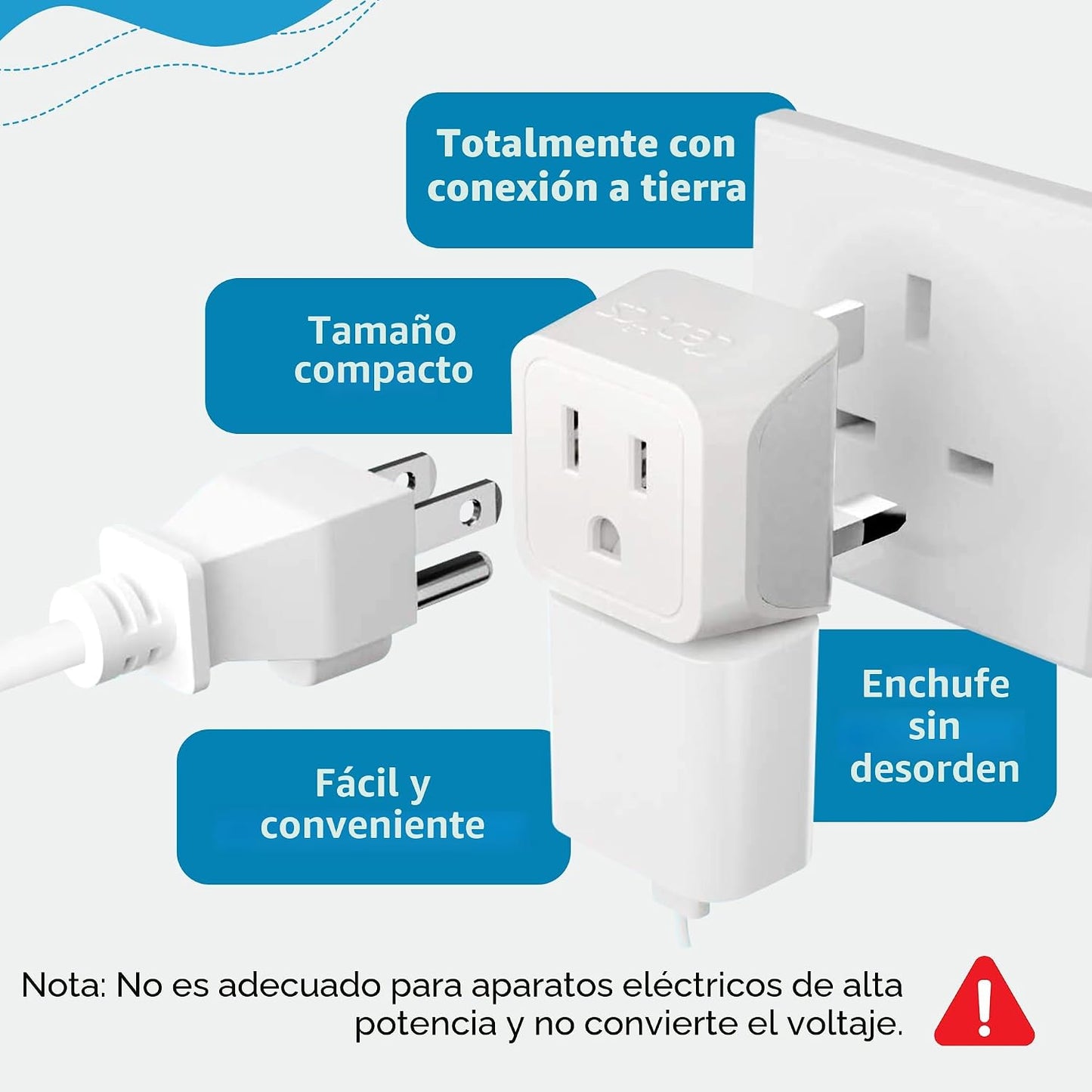 Adaptador de enchufe de viaje Ceptics para Reino Unido, adaptador t...