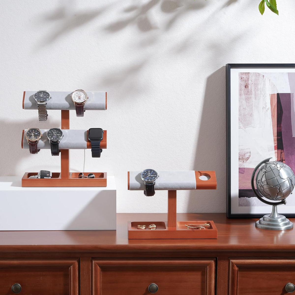 ProCase Soporte de exhibición de reloj de madera para hombres, torr...