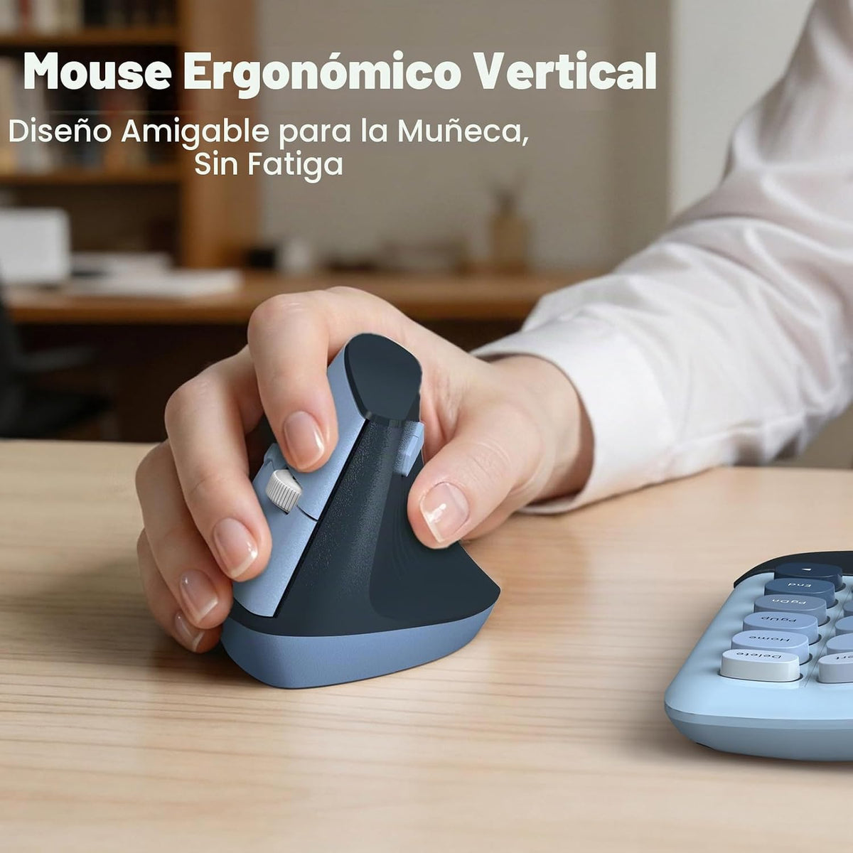 MOFII Combo de teclado y mouse ergonómicos inalámbricos, teclado cu...