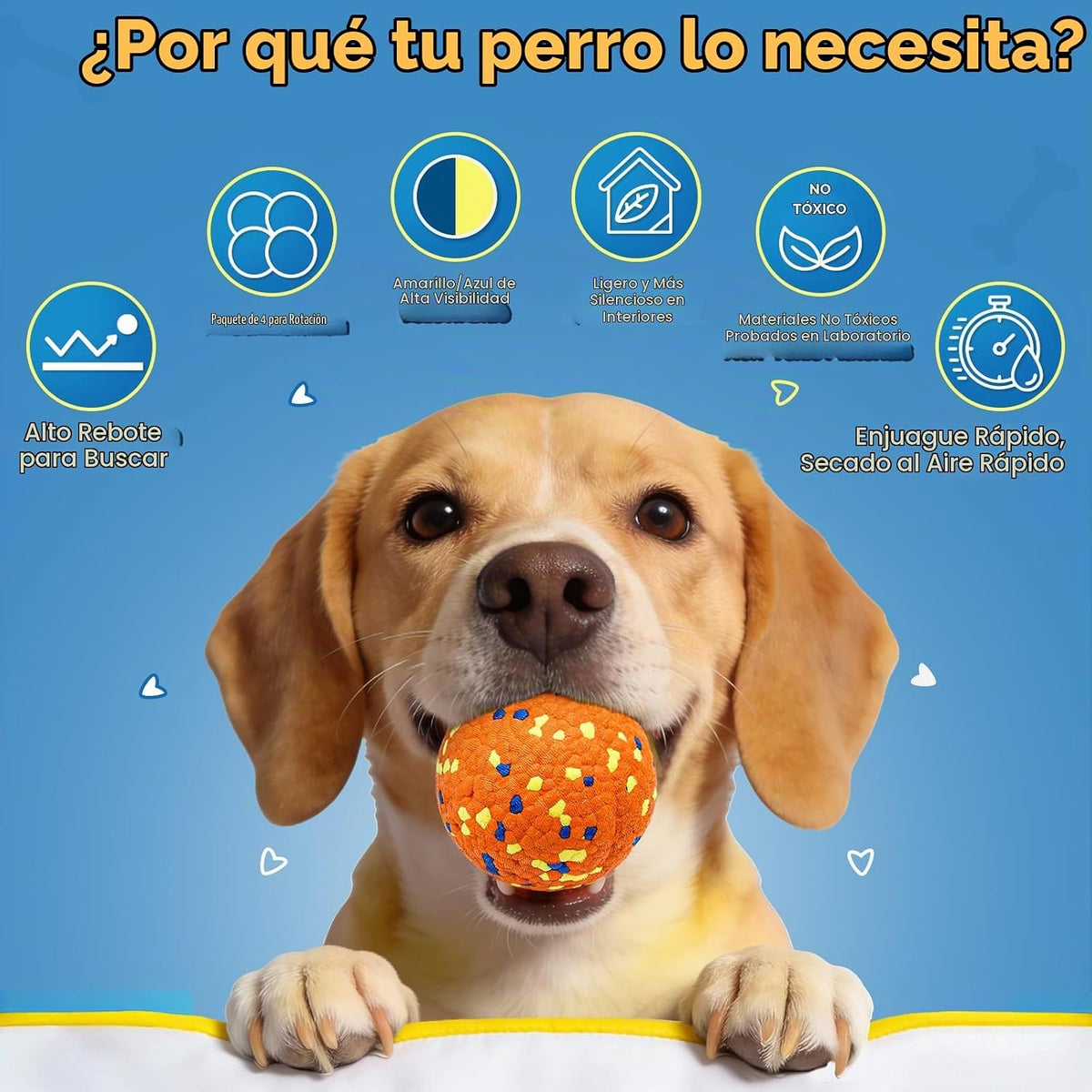 Kimee ETPU - Pelotas de tenis indestructibles para masticadores agr...