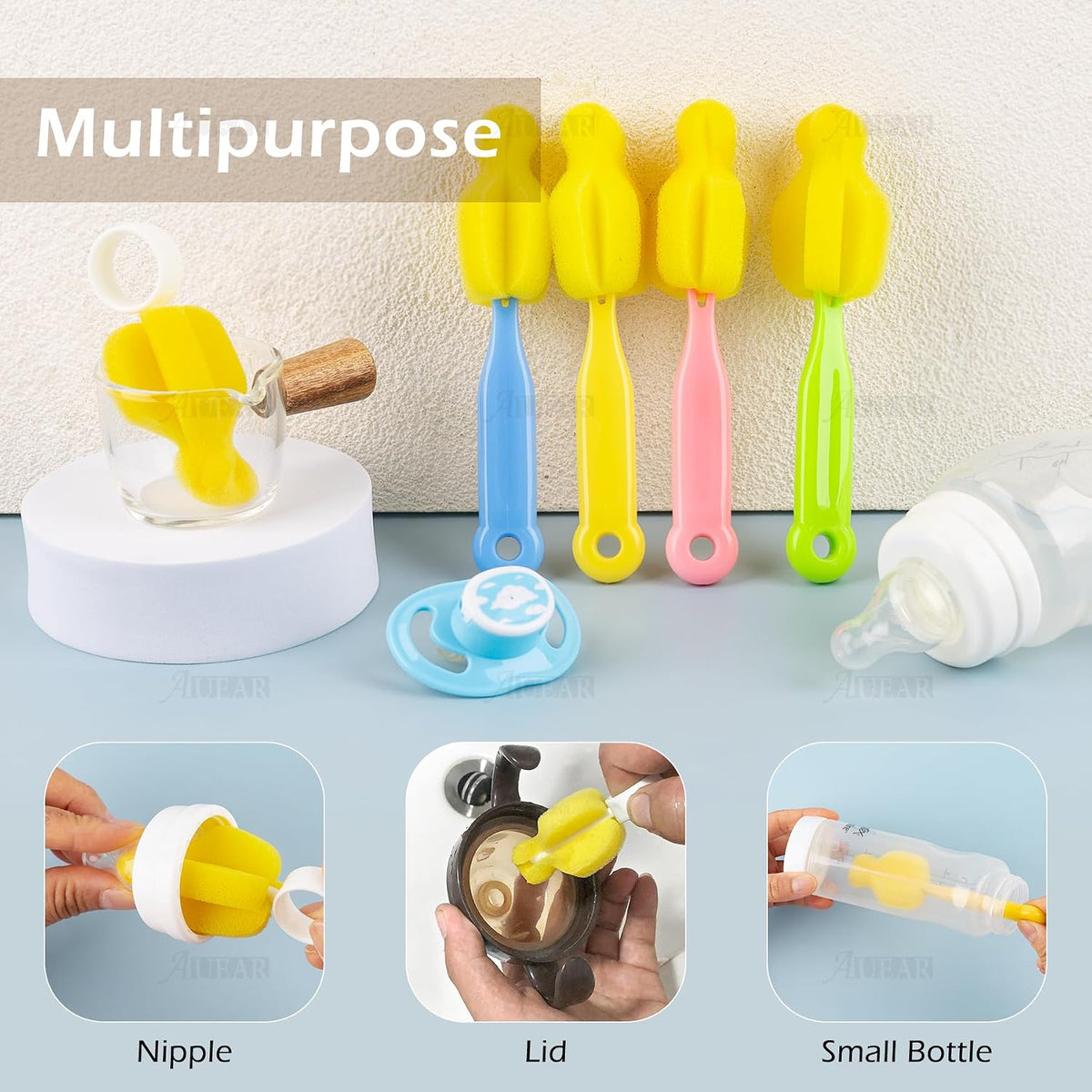 AUEAR, Juego de cepillos para pezones para biberones y accesorios (...