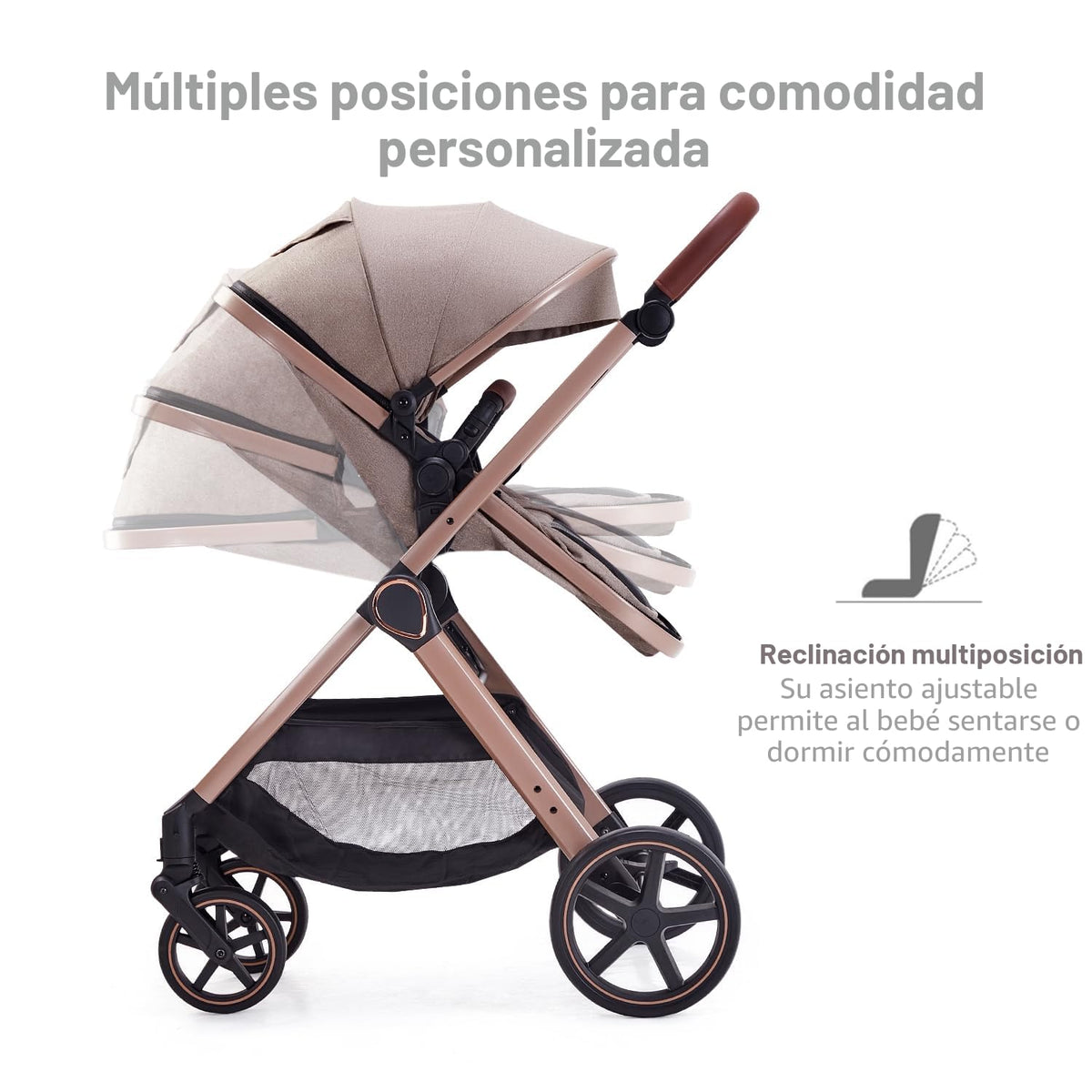 Lortsybab Cochecito de bebé 2 en 1, cochecito convertible para bebé...
