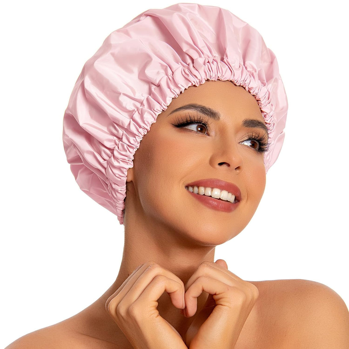 Edoneery Gorros de ducha para mujer, reutilizables, impermeables, g...
